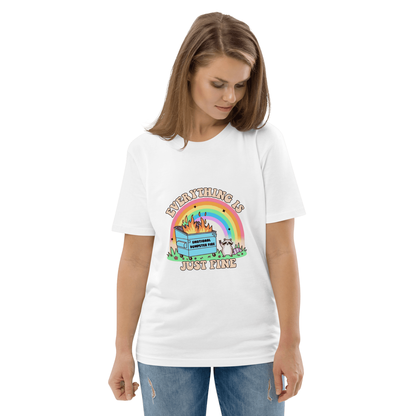 Everything Is Just Fine Premium Organic T-Shirt Meme - Dark Heather Grey | Shirtposting
