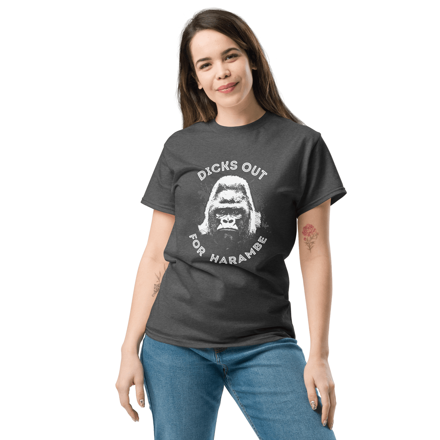 Harambe Classic T-Shirt Meme - Dark Heather | Shirtposting