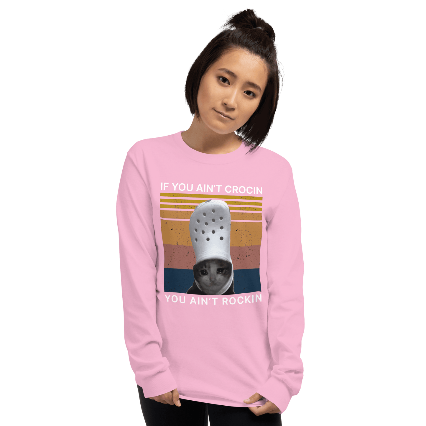 If You Ain't Crocin' Long Sleeve T-Shirt Meme - Sand | Shirtposting
