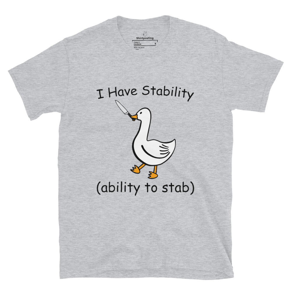 Stability Classic T-Shirt Meme - Sport Grey | Shirtposting