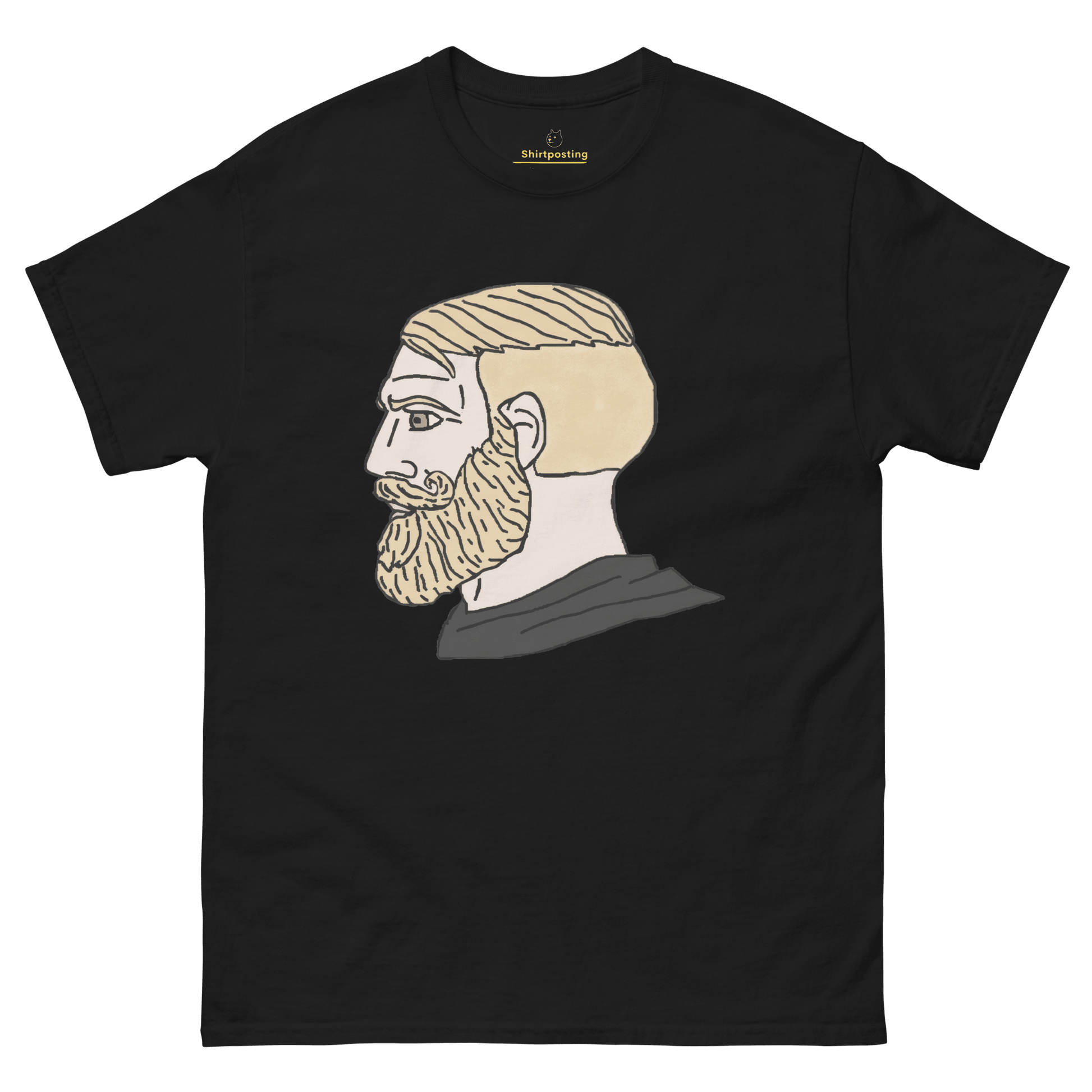 AuthRight Wojak Meme Classic T-Shirt Meme - Black | Shirtposting