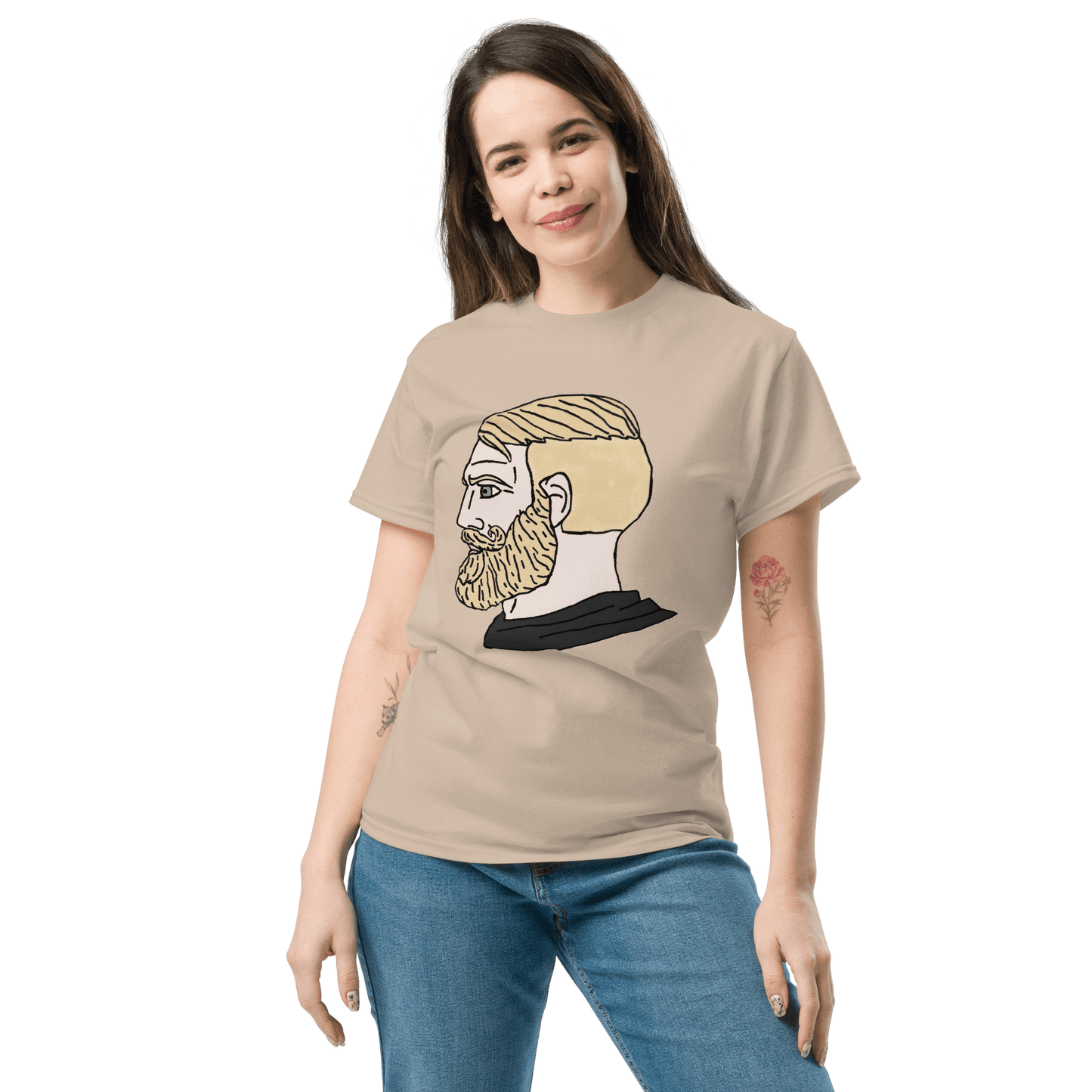 AuthRight Wojak Meme Classic T-Shirt Meme - Military Green | Shirtposting