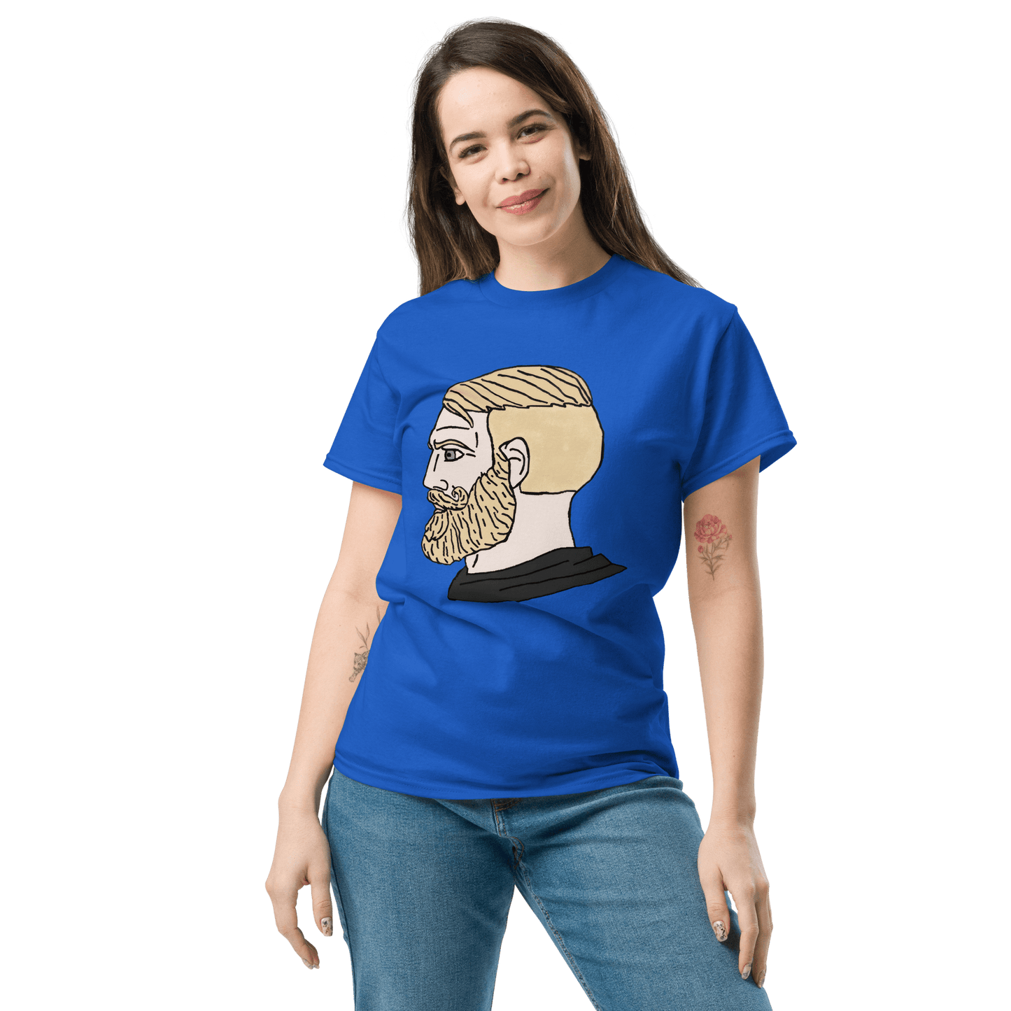 AuthRight Wojak Meme Classic T-Shirt Meme - Royal | Shirtposting