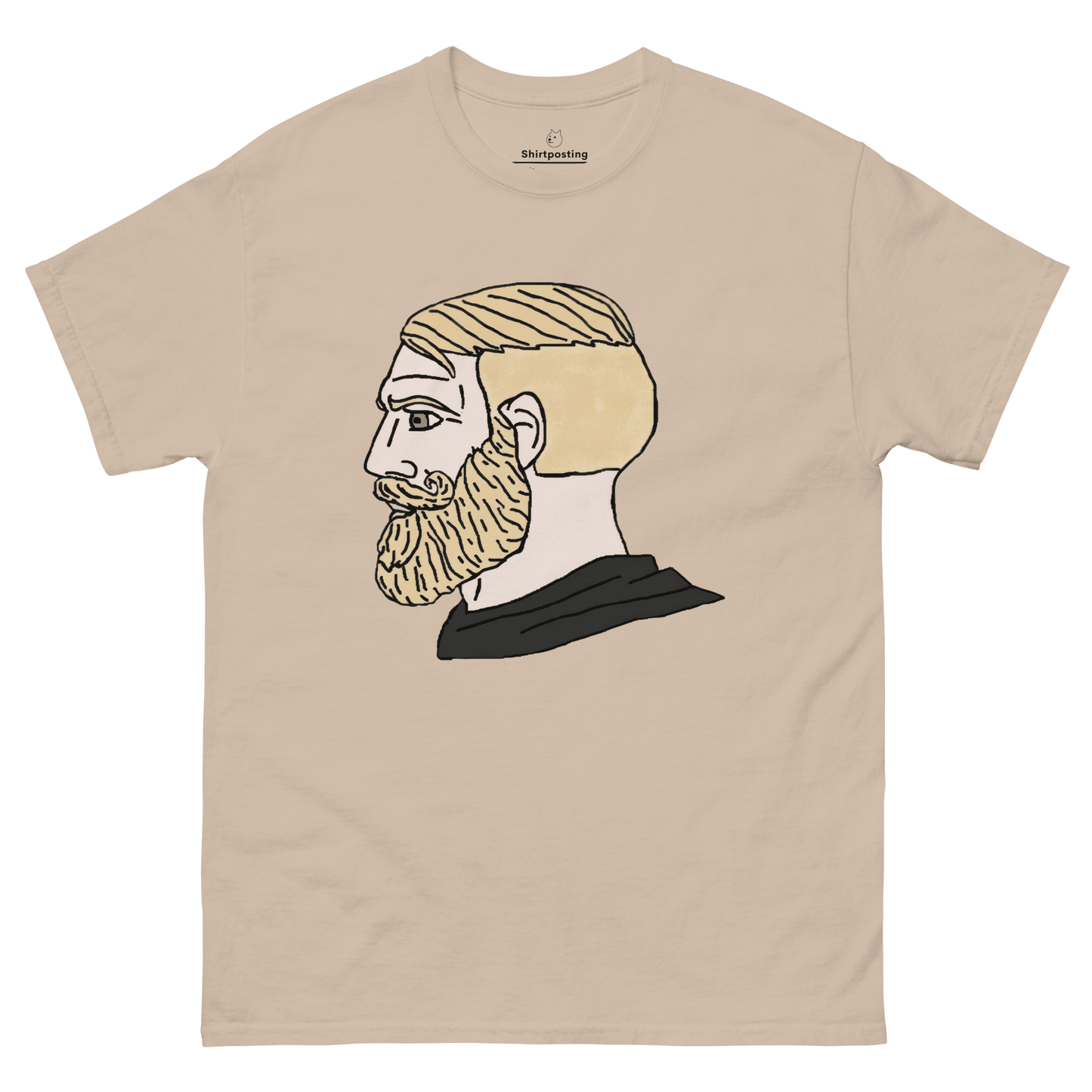 AuthRight Wojak Meme Classic T-Shirt Meme - Sand | Shirtposting