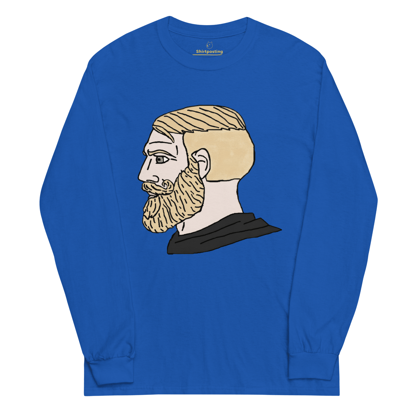 AuthRight Wojak Meme Long Sleeve T-Shirt Meme - Royal | Shirtposting