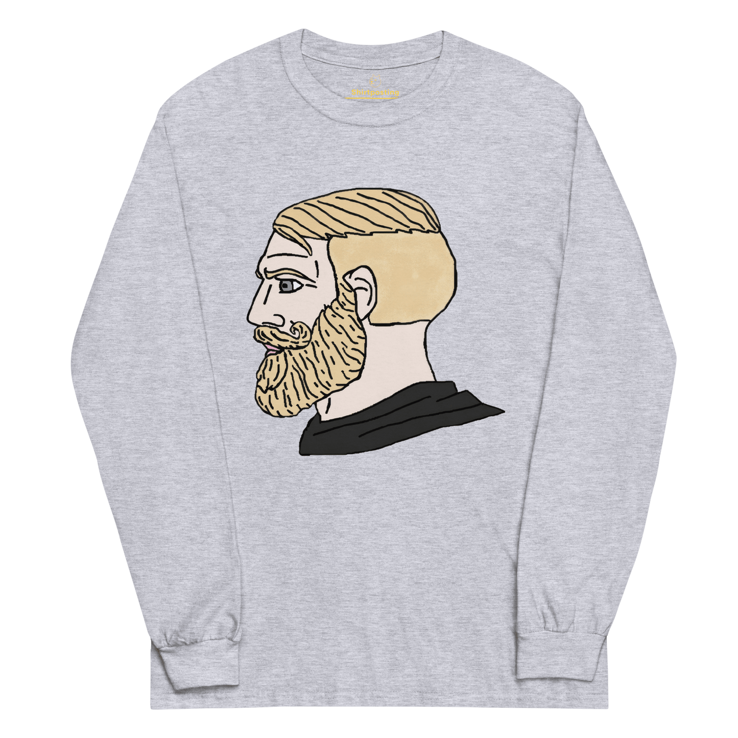 AuthRight Wojak Meme Long Sleeve T-Shirt Meme - Sport Grey | Shirtposting