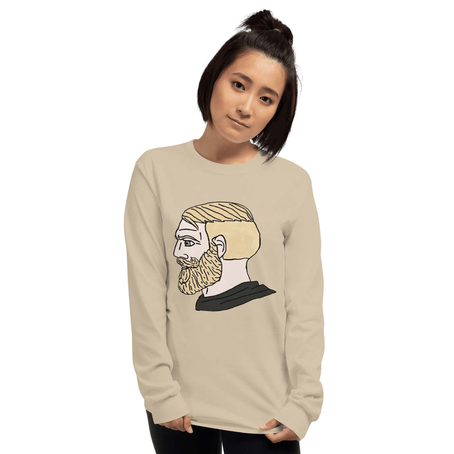 AuthRight Wojak Meme Long Sleeve T-Shirt Meme - Sport Grey | Shirtposting
