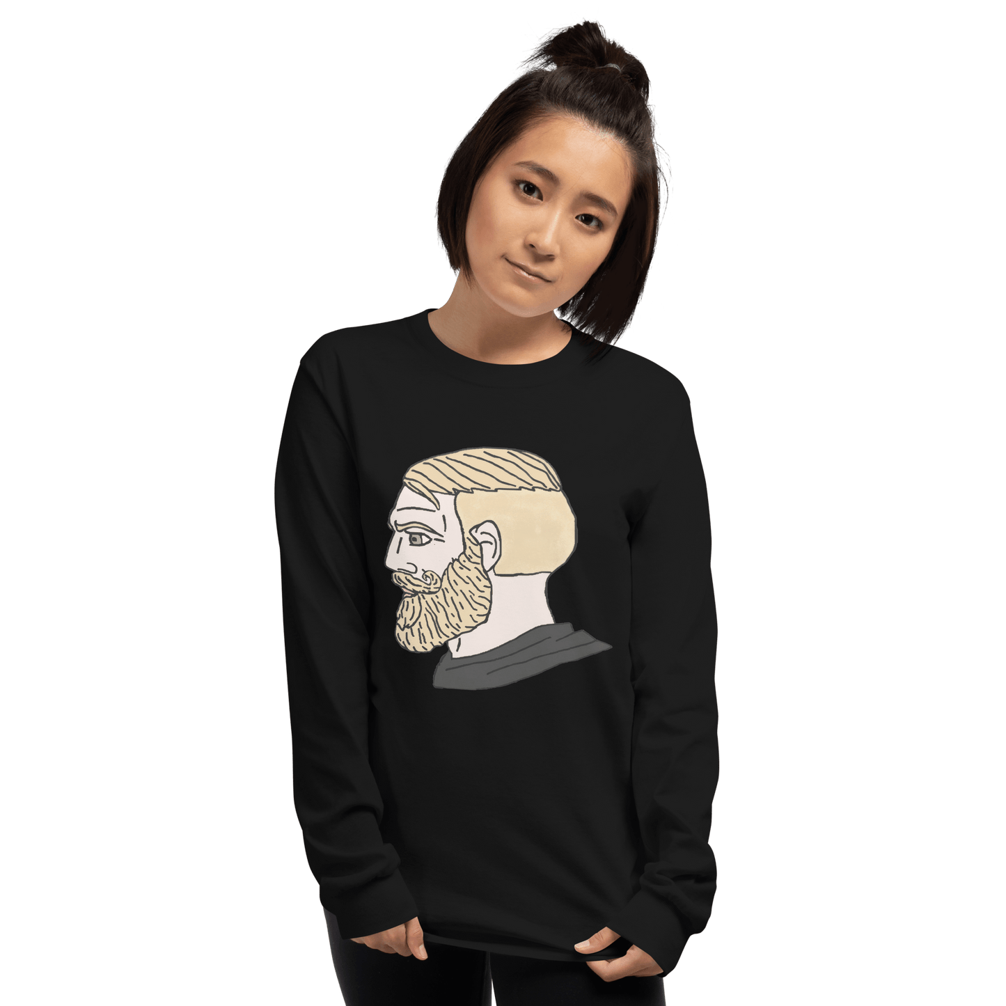 AuthRight Wojak Meme Long Sleeve T-Shirt Meme - Sport Grey | Shirtposting