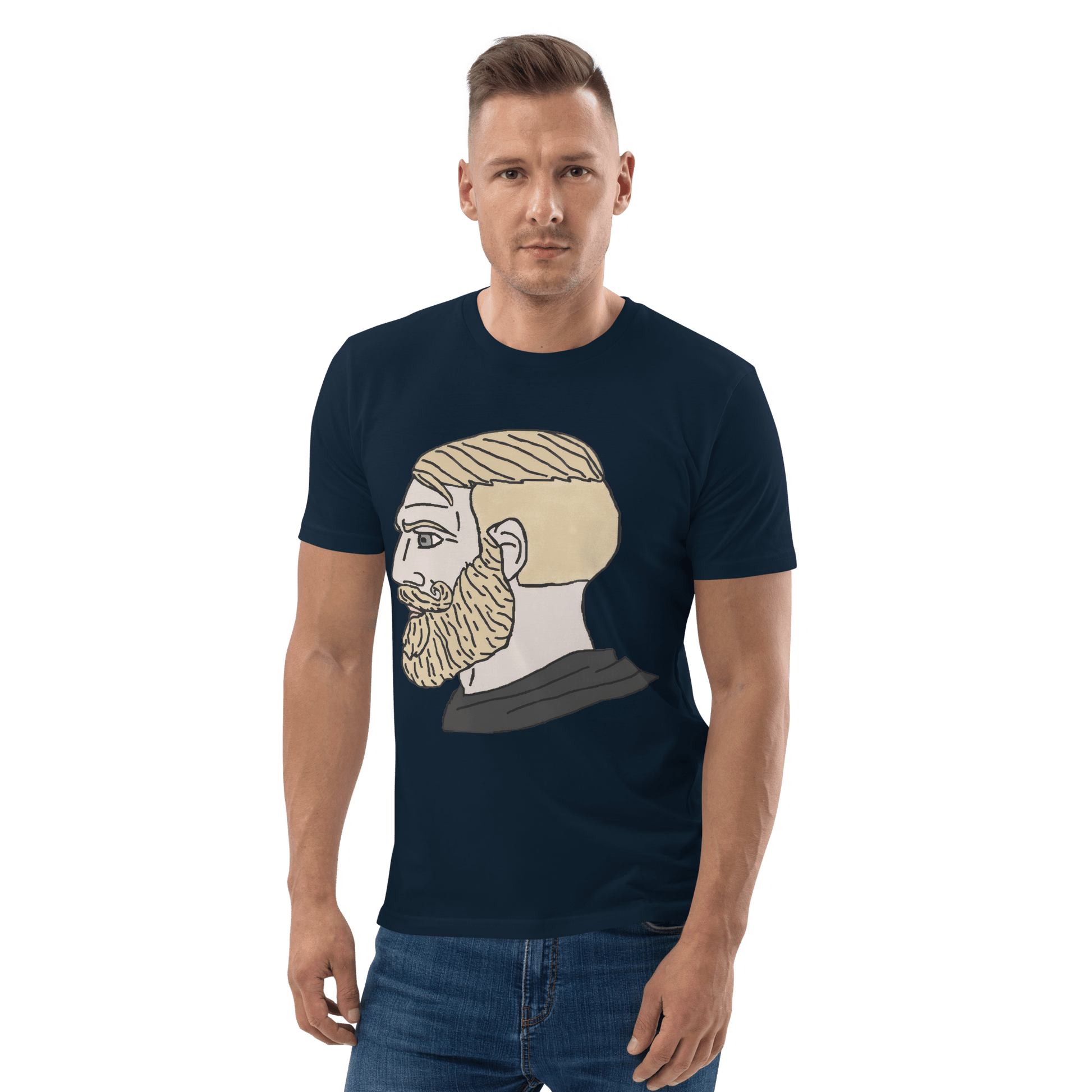 AuthRight Wojak Meme Premium Organic T-Shirt Meme - Dark Heather Grey | Shirtposting