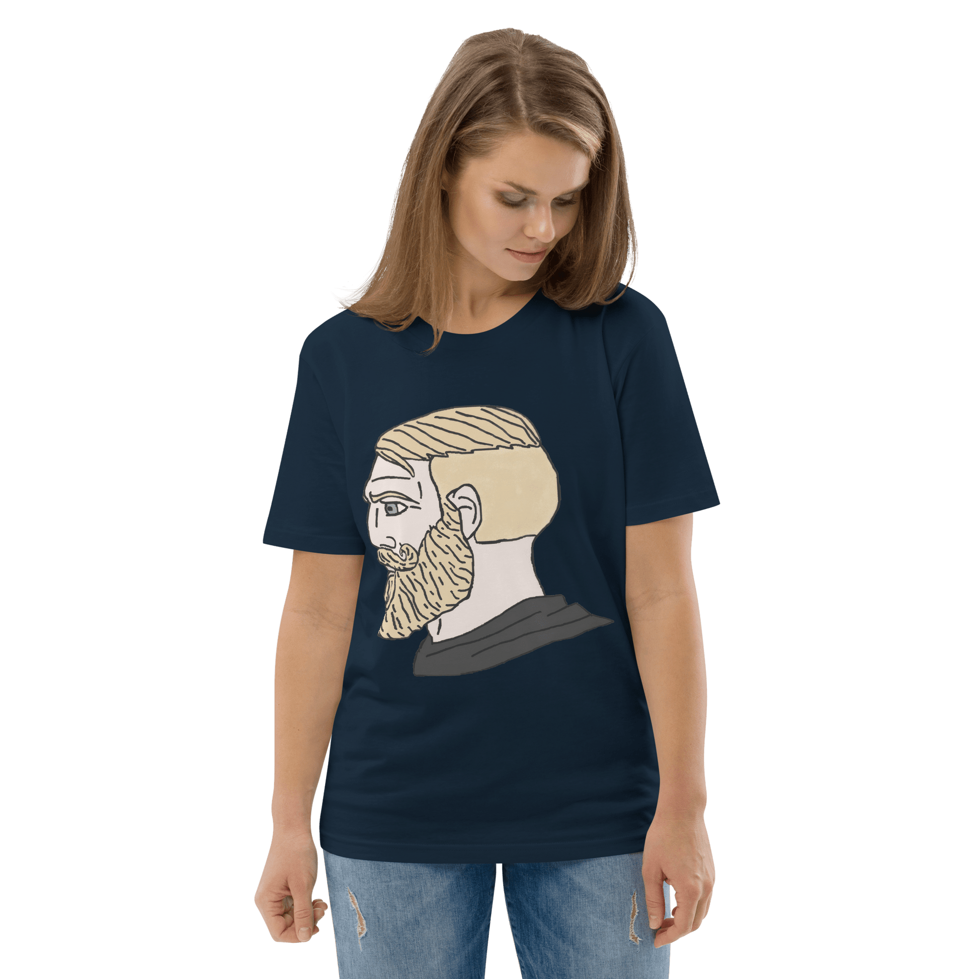 AuthRight Wojak Meme Premium Organic T-Shirt Meme - Dark Heather Grey | Shirtposting