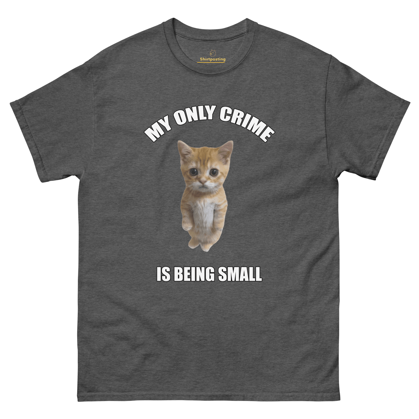 Being Small Classic T-Shirt Meme - Dark Heather | Shirtposting
