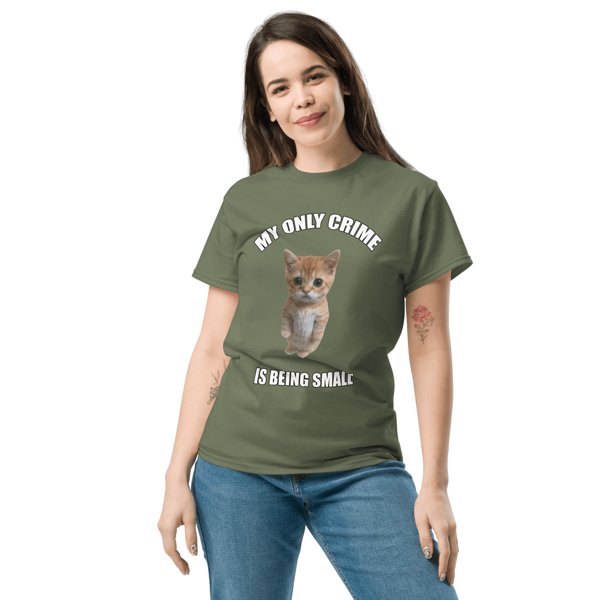 Being Small Classic T-Shirt Meme - White | Shirtposting