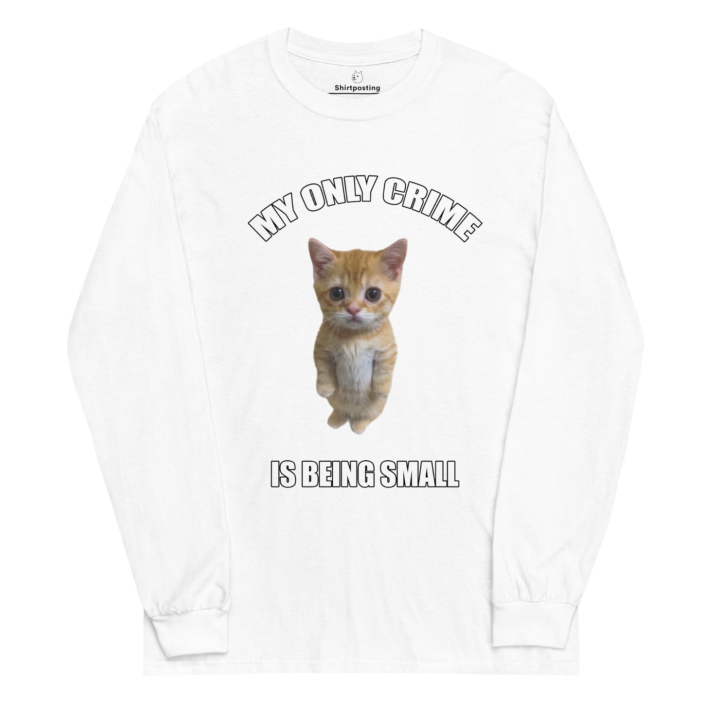 Being Small Long Sleeve T-Shirt Meme - White | Shirtposting