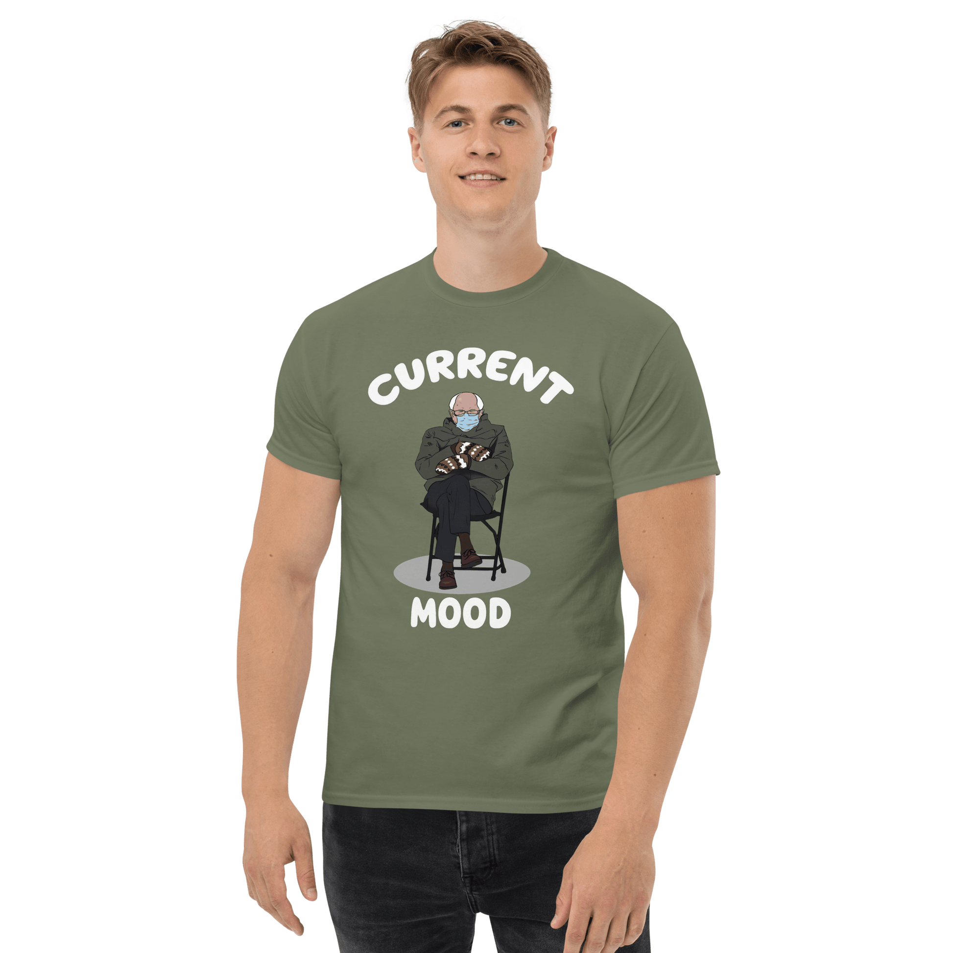 Bernie Mittens Classic T-Shirt Meme - Military Green | Shirtposting