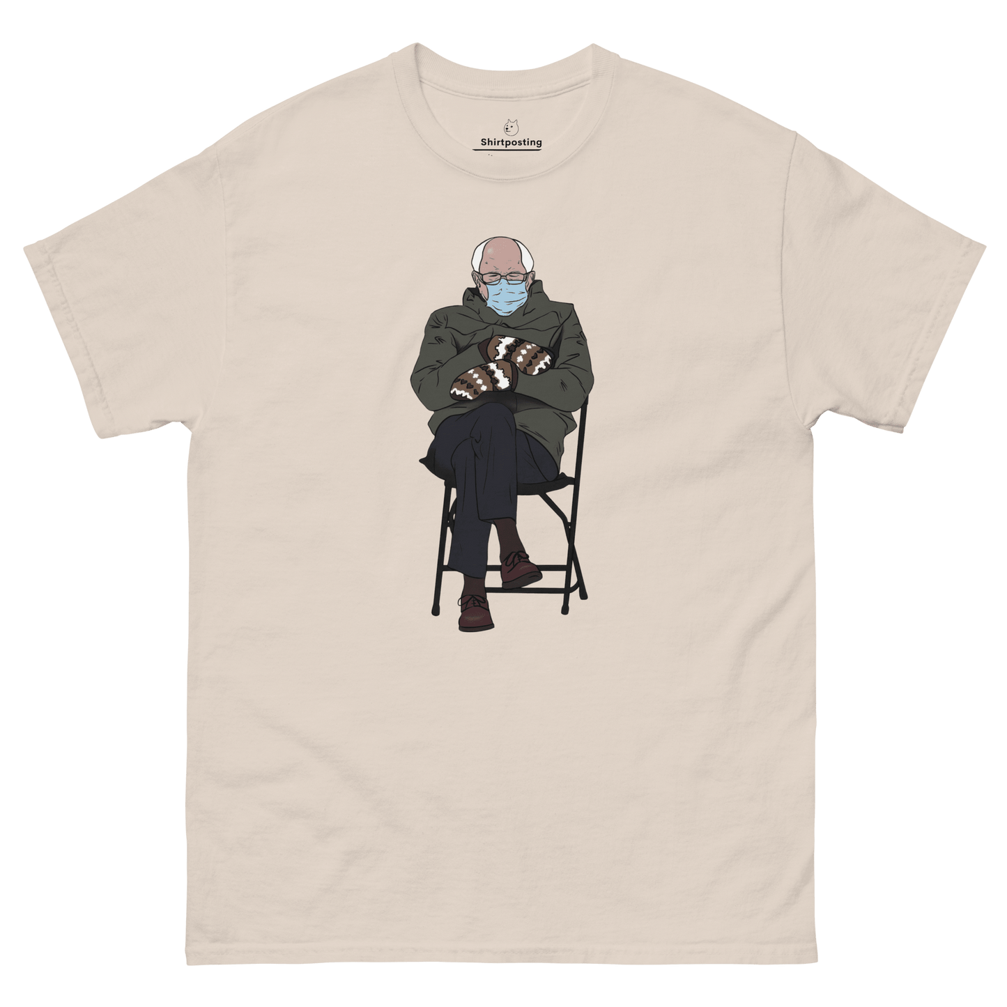 Bernie Mittens Classic T-Shirt Meme - Natural | Shirtposting