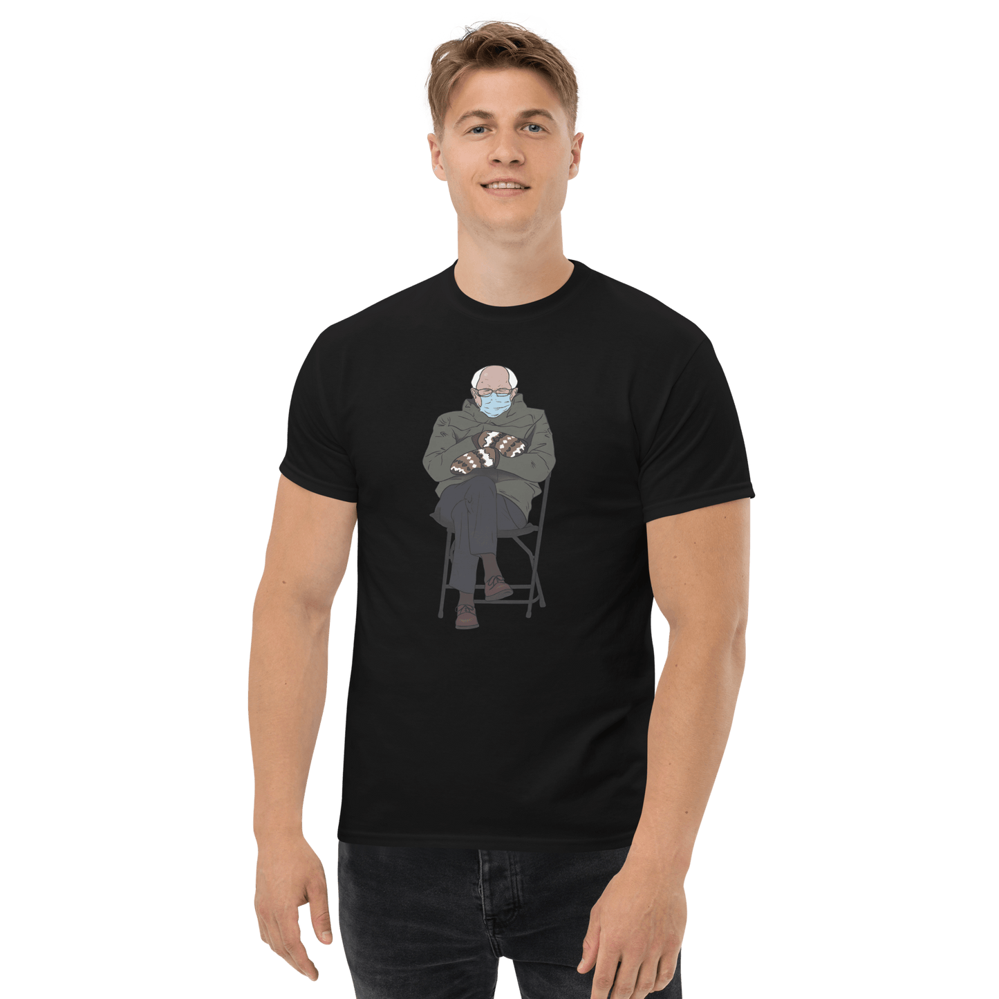 Bernie Mittens Classic T-Shirt Meme - Royal | Shirtposting