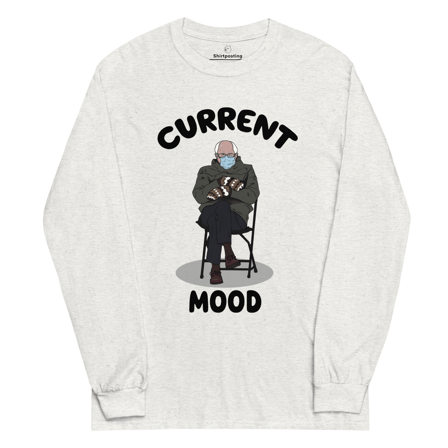 Bernie Mittens Long Sleeve T-Shirt Meme - Ash | Shirtposting