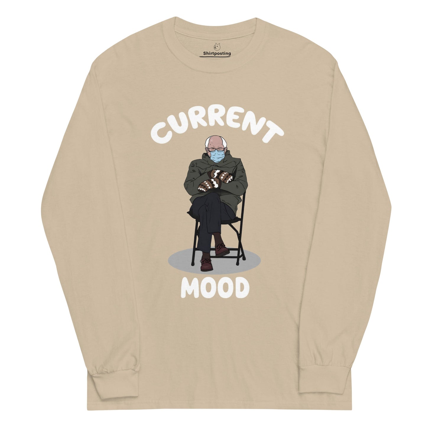 Bernie Mittens Long Sleeve T-Shirt Meme - Sand | Shirtposting