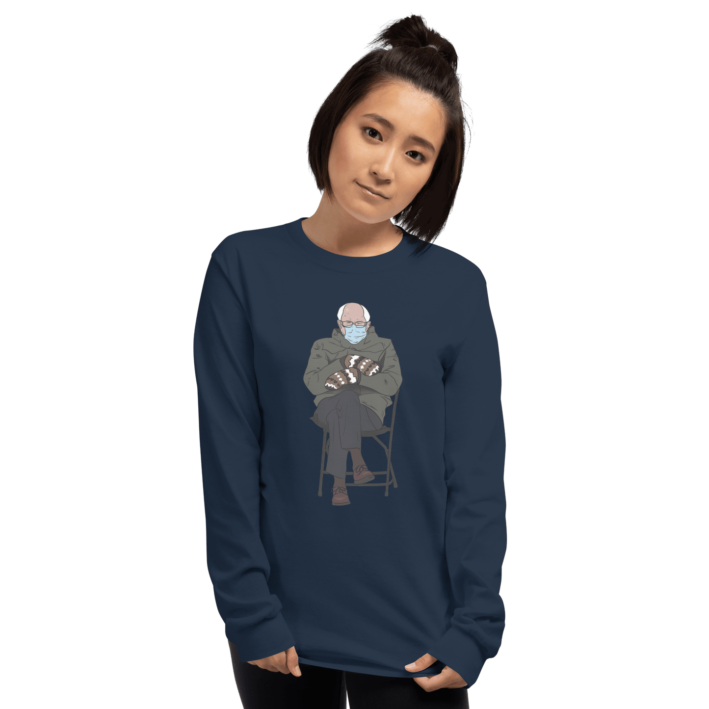 Bernie Mittens Long Sleeve T-Shirt Meme - Sport Grey | Shirtposting