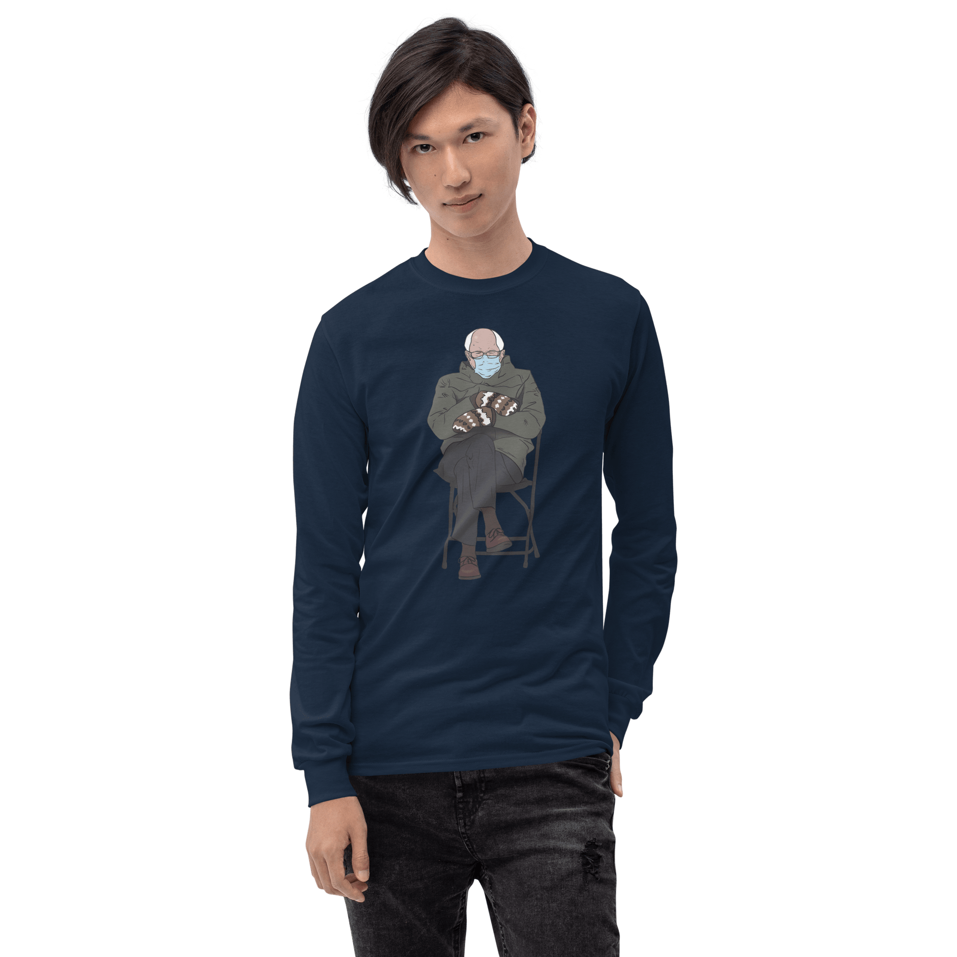 Bernie Mittens Long Sleeve T-Shirt Meme - Sport Grey | Shirtposting