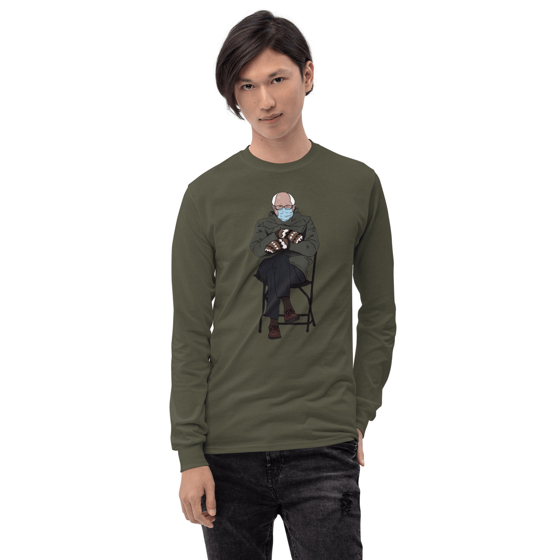 Bernie Mittens Long Sleeve T-Shirt Meme - Sport Grey | Shirtposting