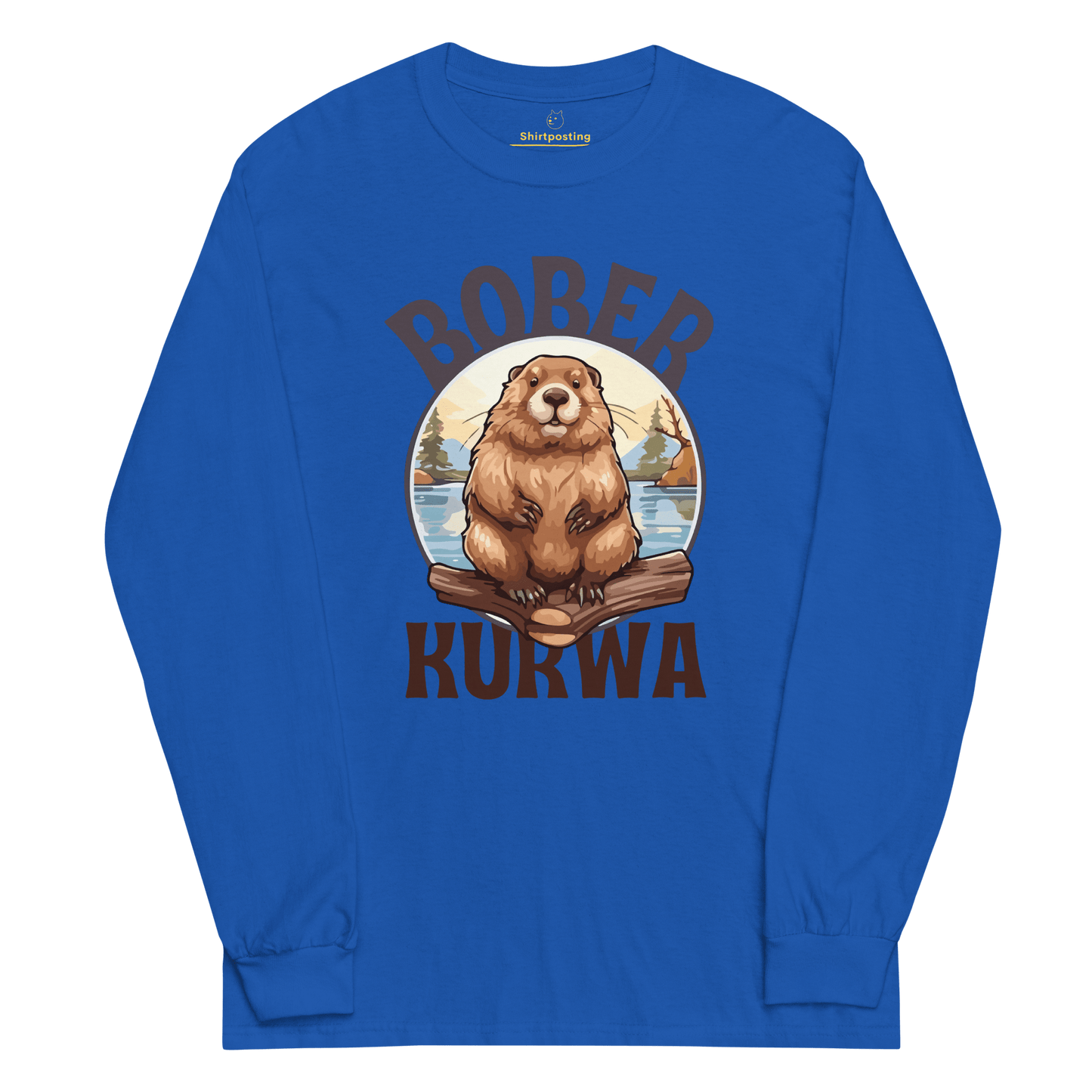 Bober Kurwa Long Sleeve T-Shirt Meme - Royal | Shirtposting