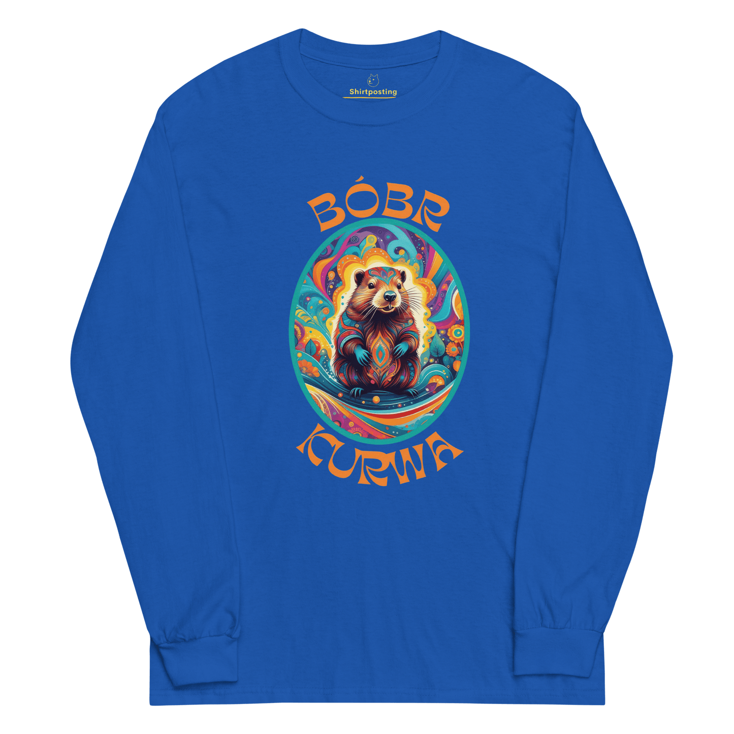 Bober Kurwa Long Sleeve T-Shirt Meme - Royal | Shirtposting