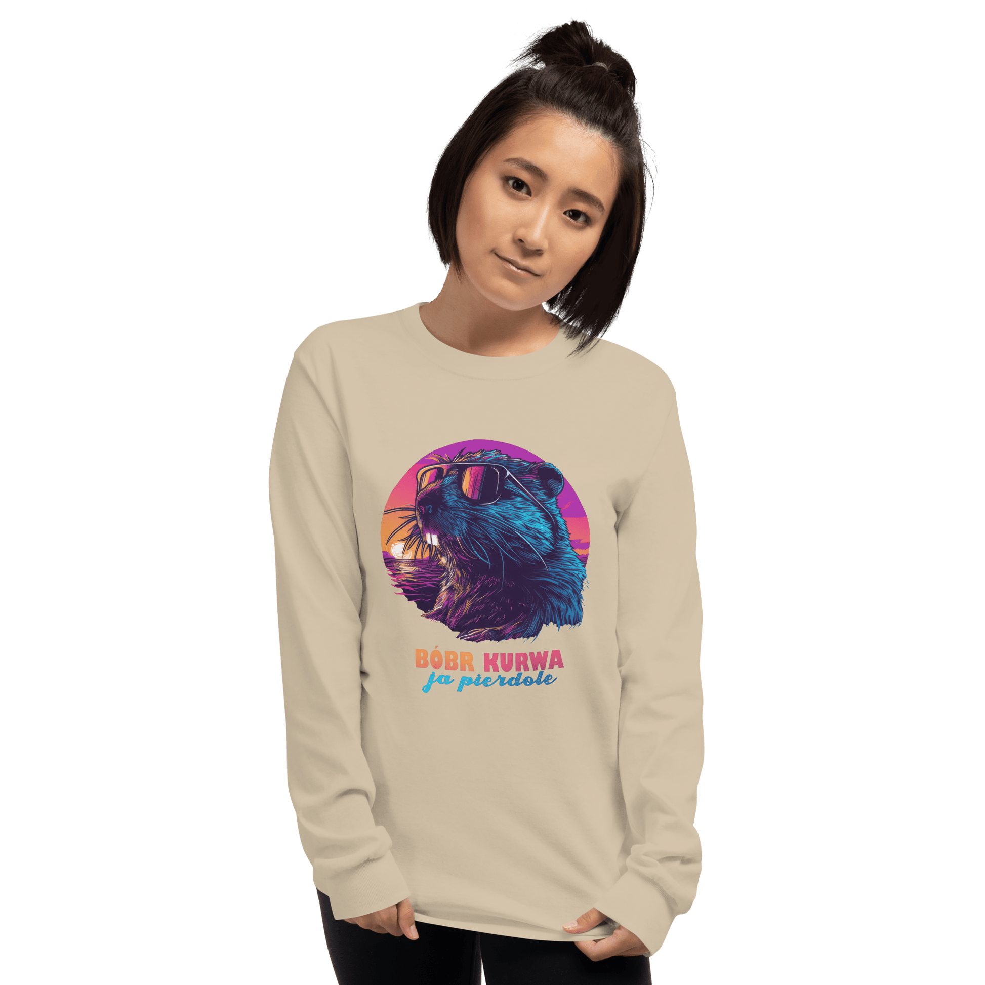 Bober Kurwa Long Sleeve T-Shirt Meme - Sport Grey | Shirtposting