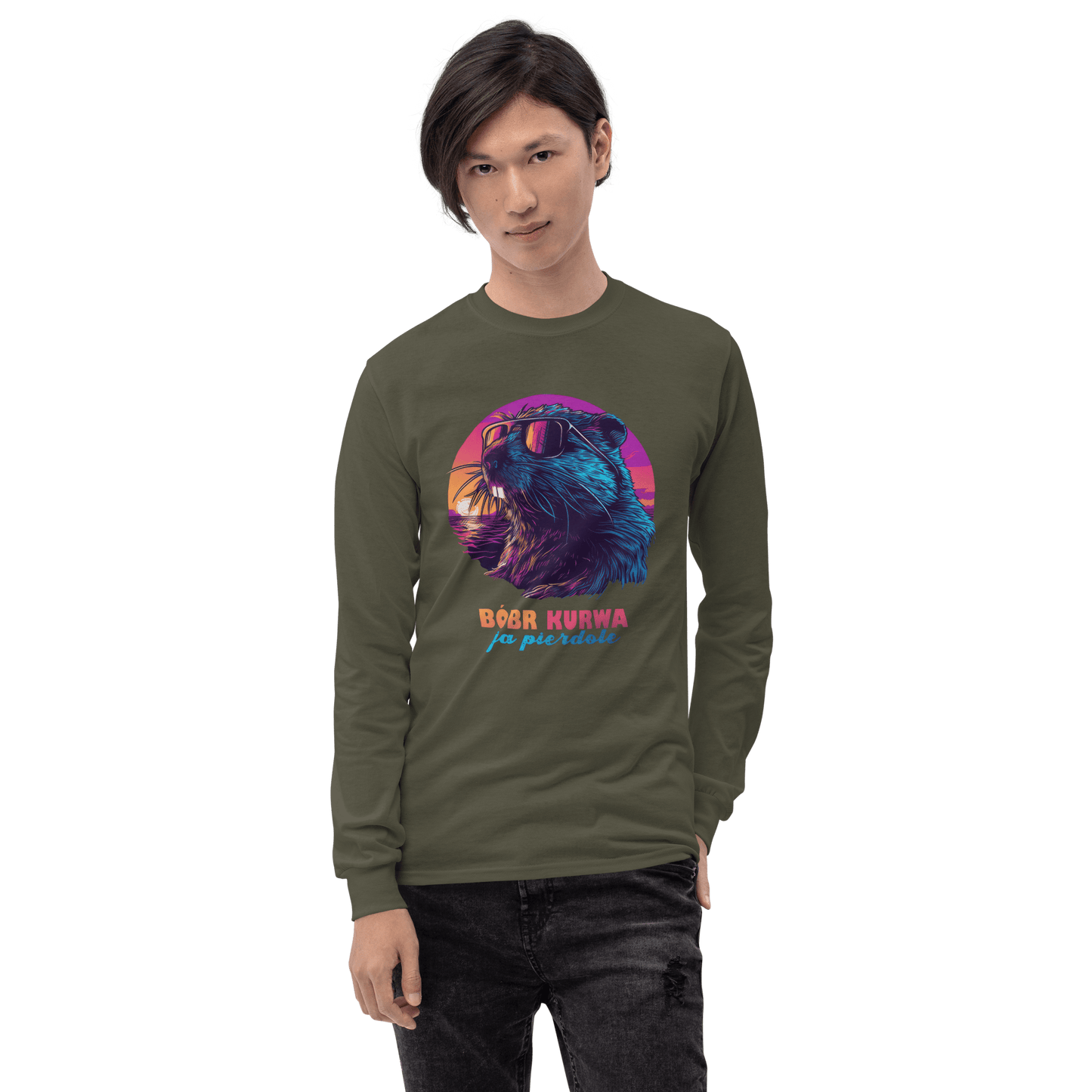 Bober Kurwa Long Sleeve T-Shirt Meme - Sport Grey | Shirtposting