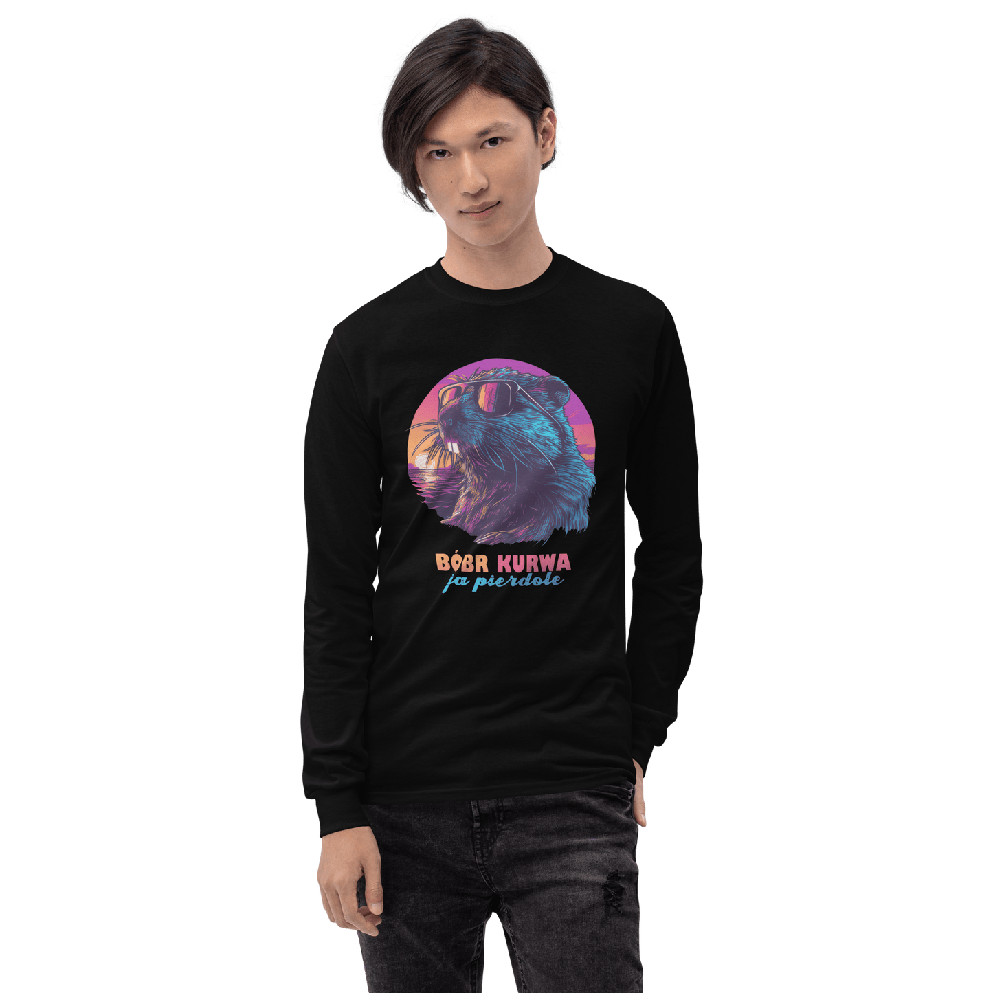 Bober Kurwa Long Sleeve T-Shirt Meme - Sport Grey | Shirtposting