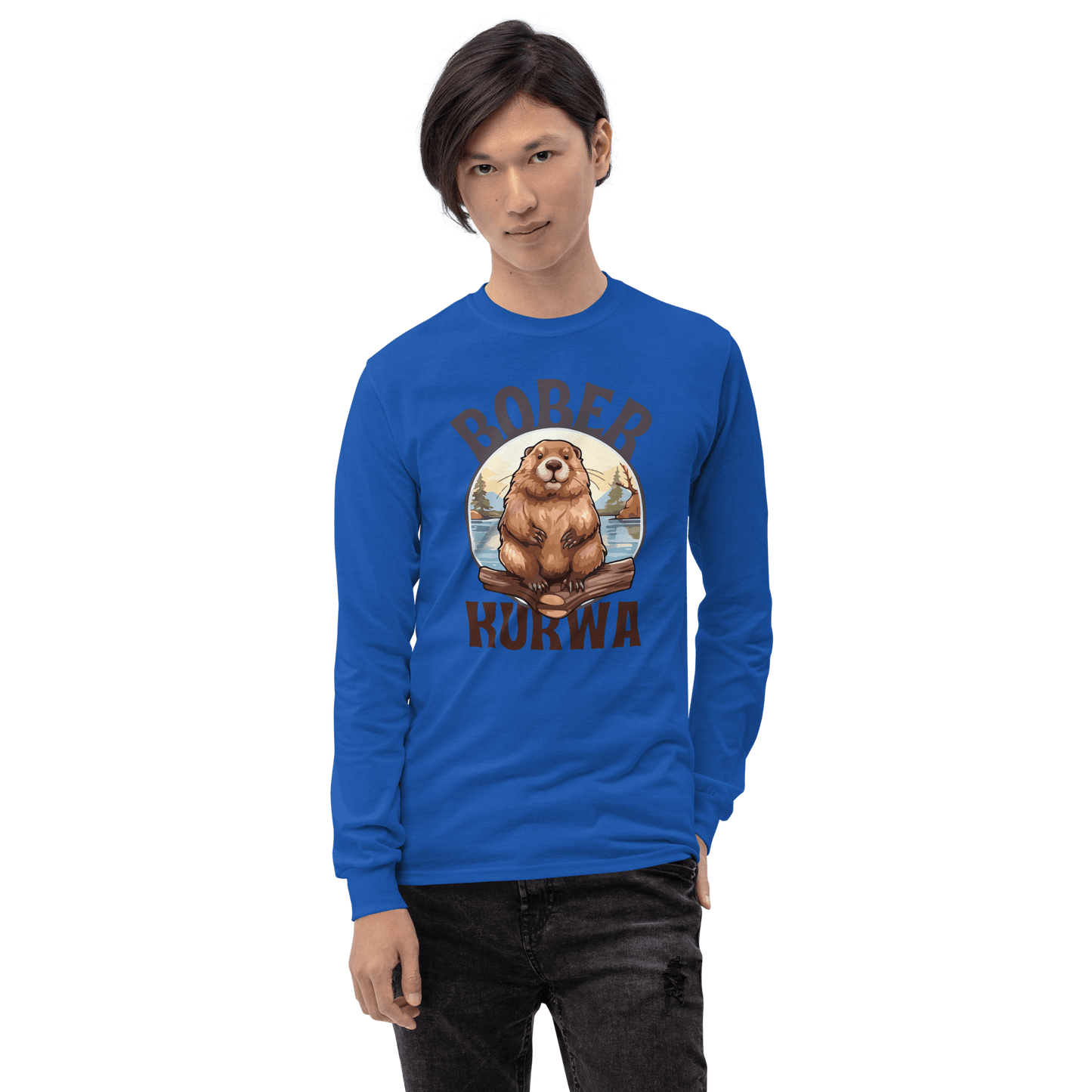 Bober Kurwa Long Sleeve T-Shirt Meme - Sport Grey | Shirtposting