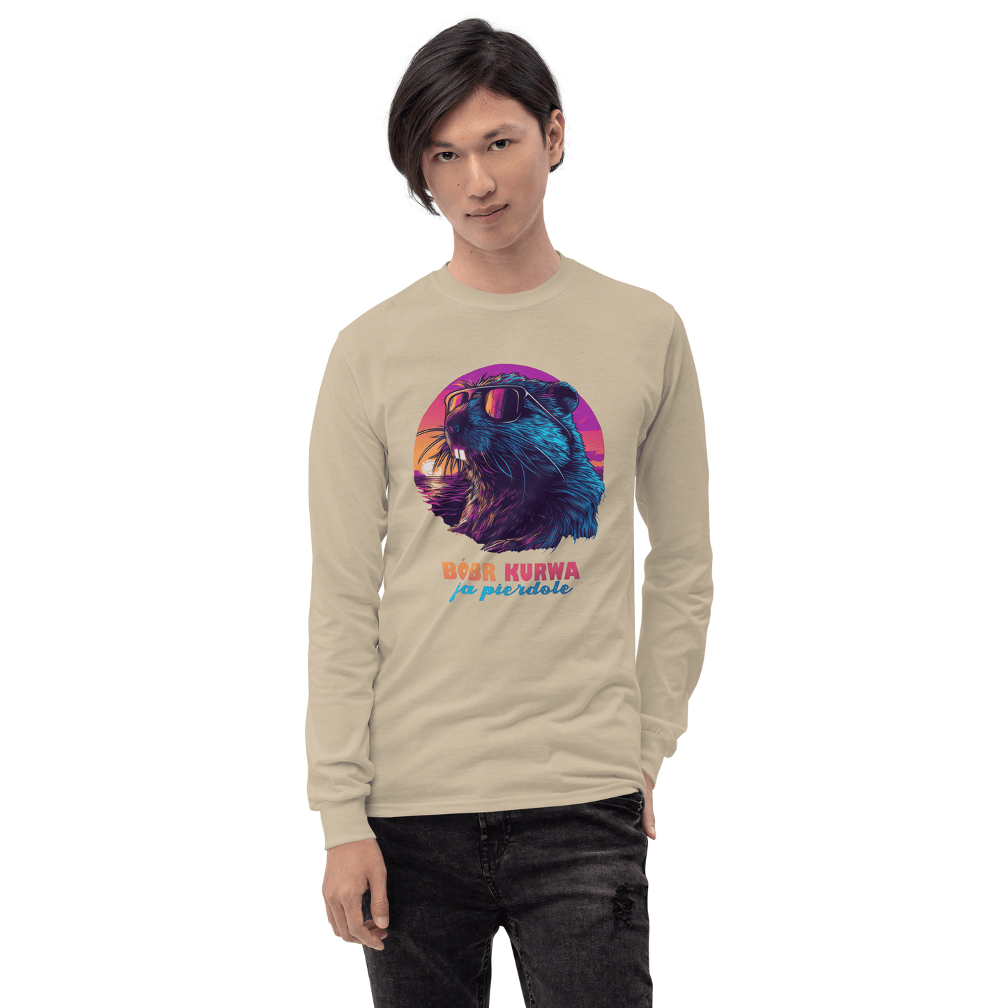 Bober Kurwa Long Sleeve T-Shirt Meme - Sport Grey | Shirtposting
