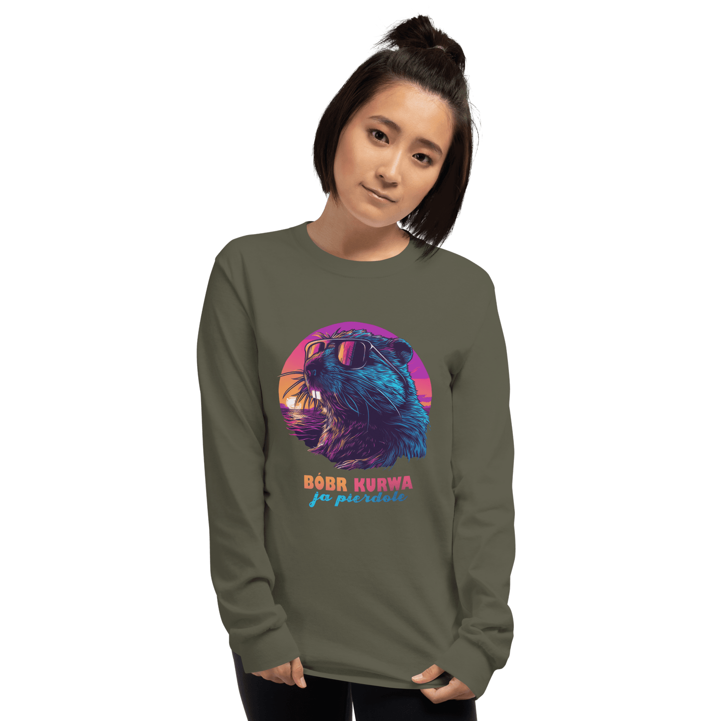 Bober Kurwa Long Sleeve T-Shirt Meme - Sport Grey | Shirtposting