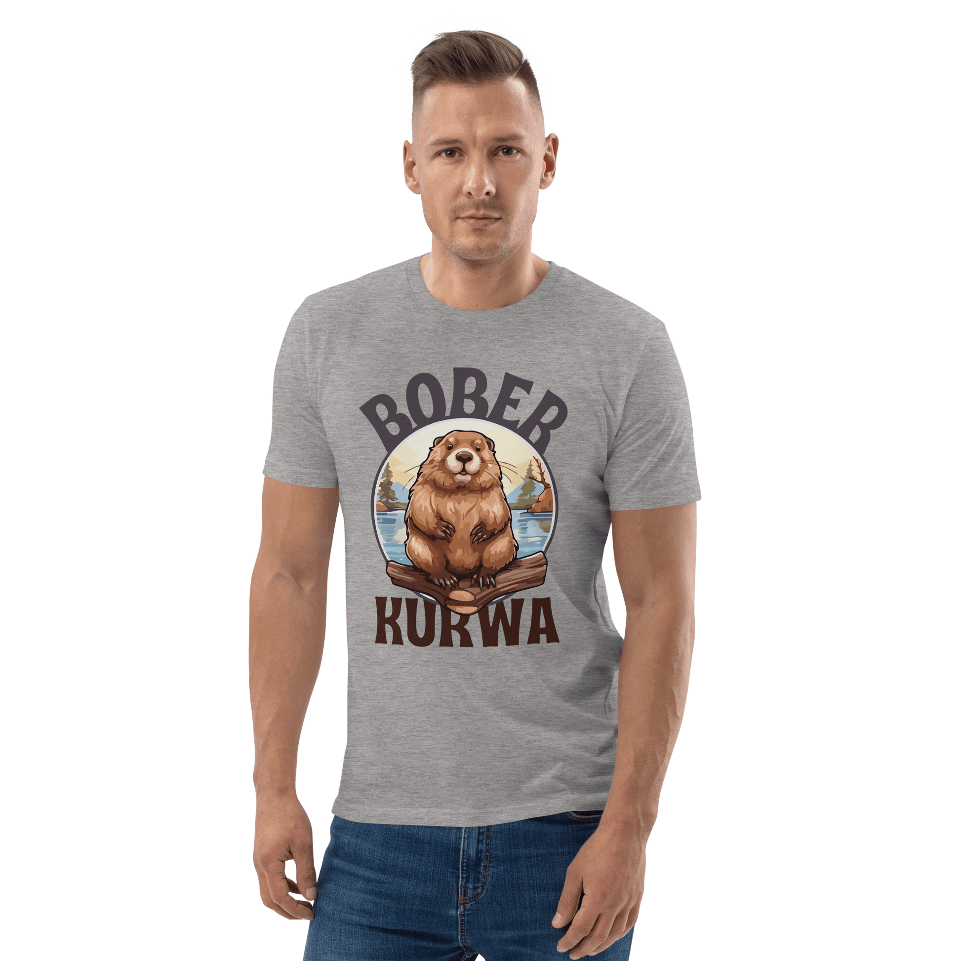 Bober Kurwa Premium Organic T-Shirt Meme - Dark Heather Grey | Shirtposting