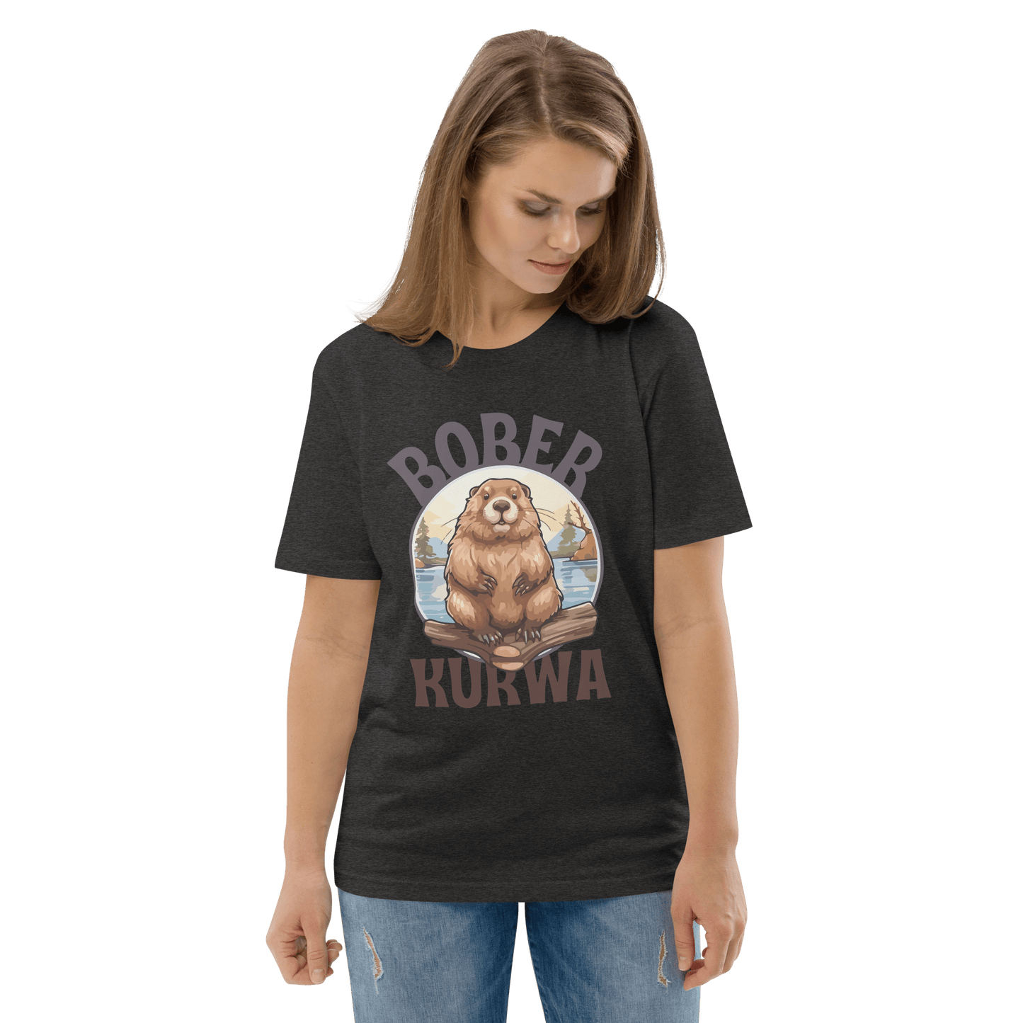 Bober Kurwa Premium Organic T-Shirt Meme - Dark Heather Grey | Shirtposting