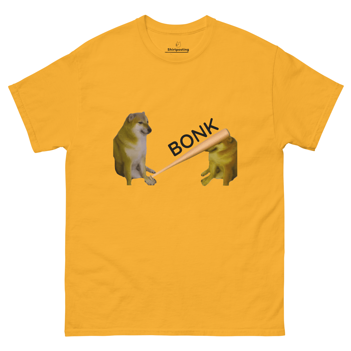 Bonk Classic T-Shirt Meme - Gold | Shirtposting