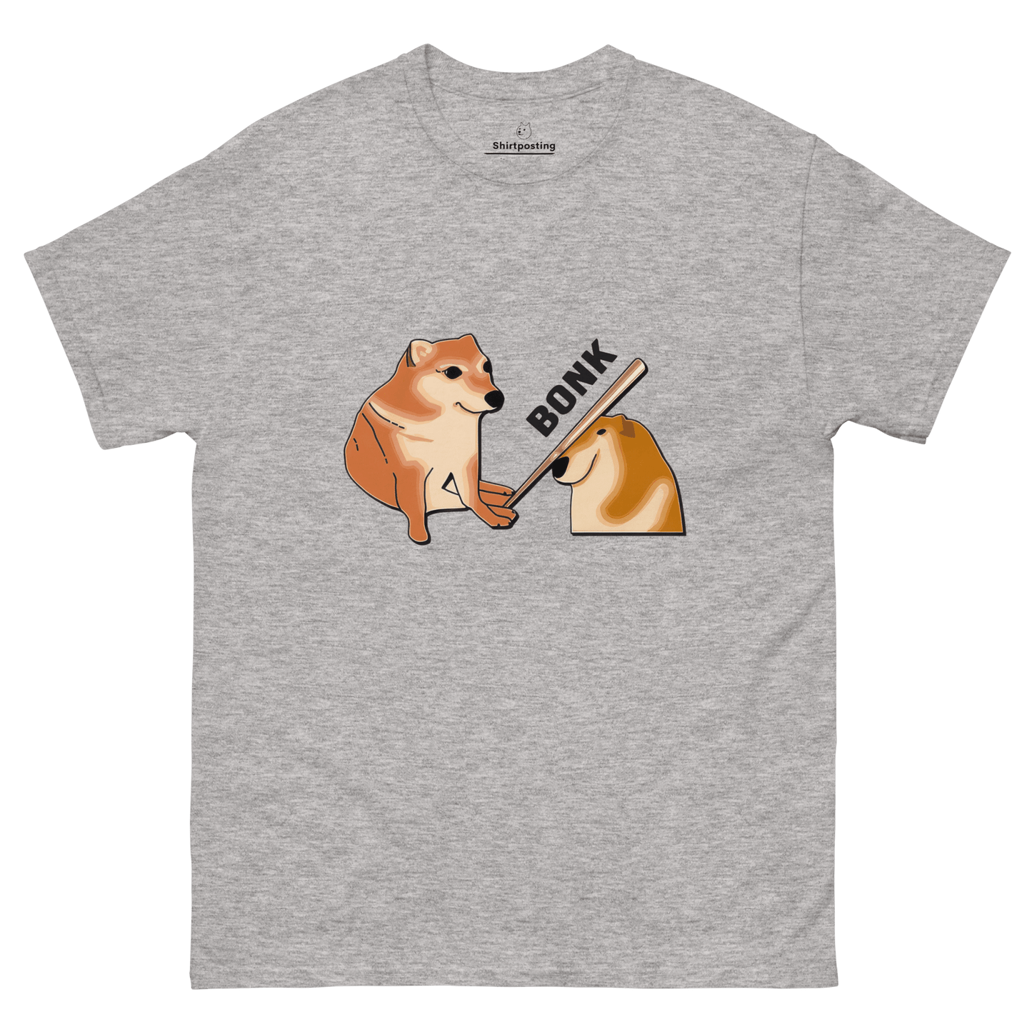 Bonk Classic T-Shirt Meme - Sport Grey | Shirtposting