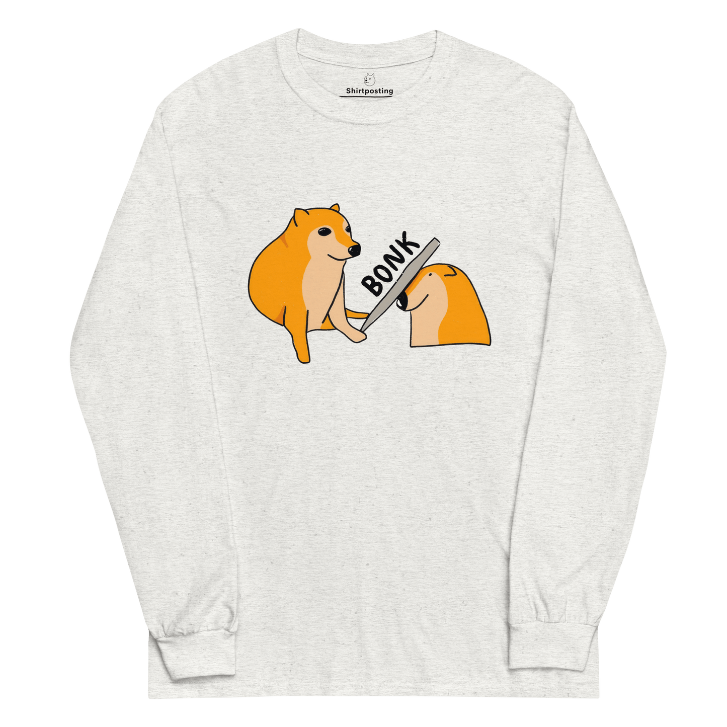 Bonk Long Sleeve T-Shirt Meme - Ash | Shirtposting