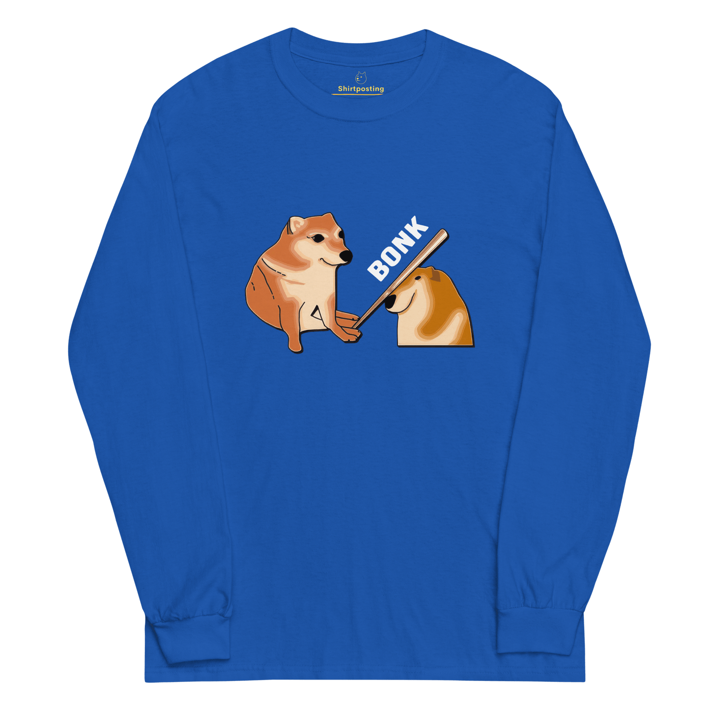 Bonk Long Sleeve T-Shirt Meme - Royal | Shirtposting