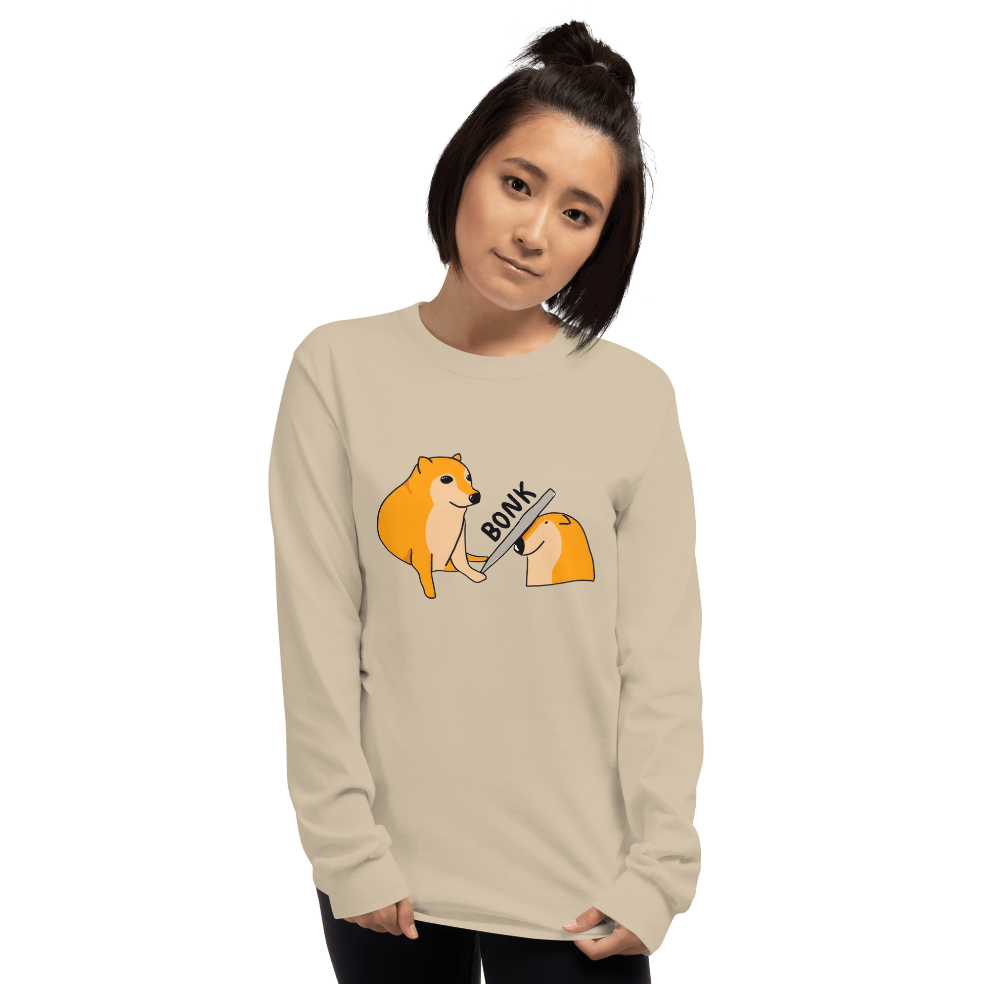 Bonk Long Sleeve T-Shirt Meme - Sand | Shirtposting