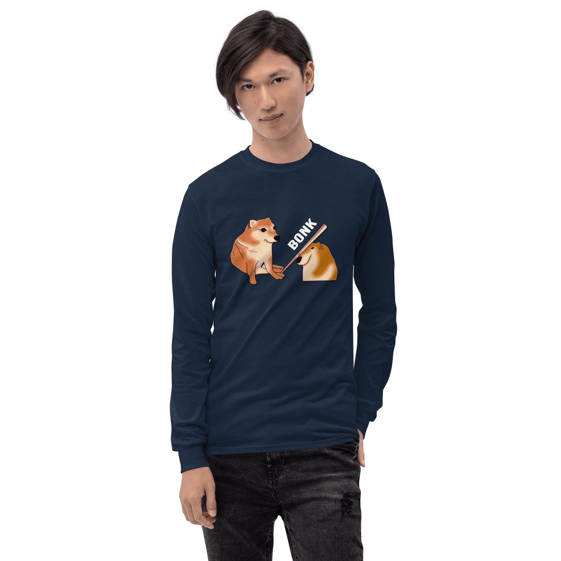 Bonk Long Sleeve T-Shirt Meme - Sport Grey | Shirtposting