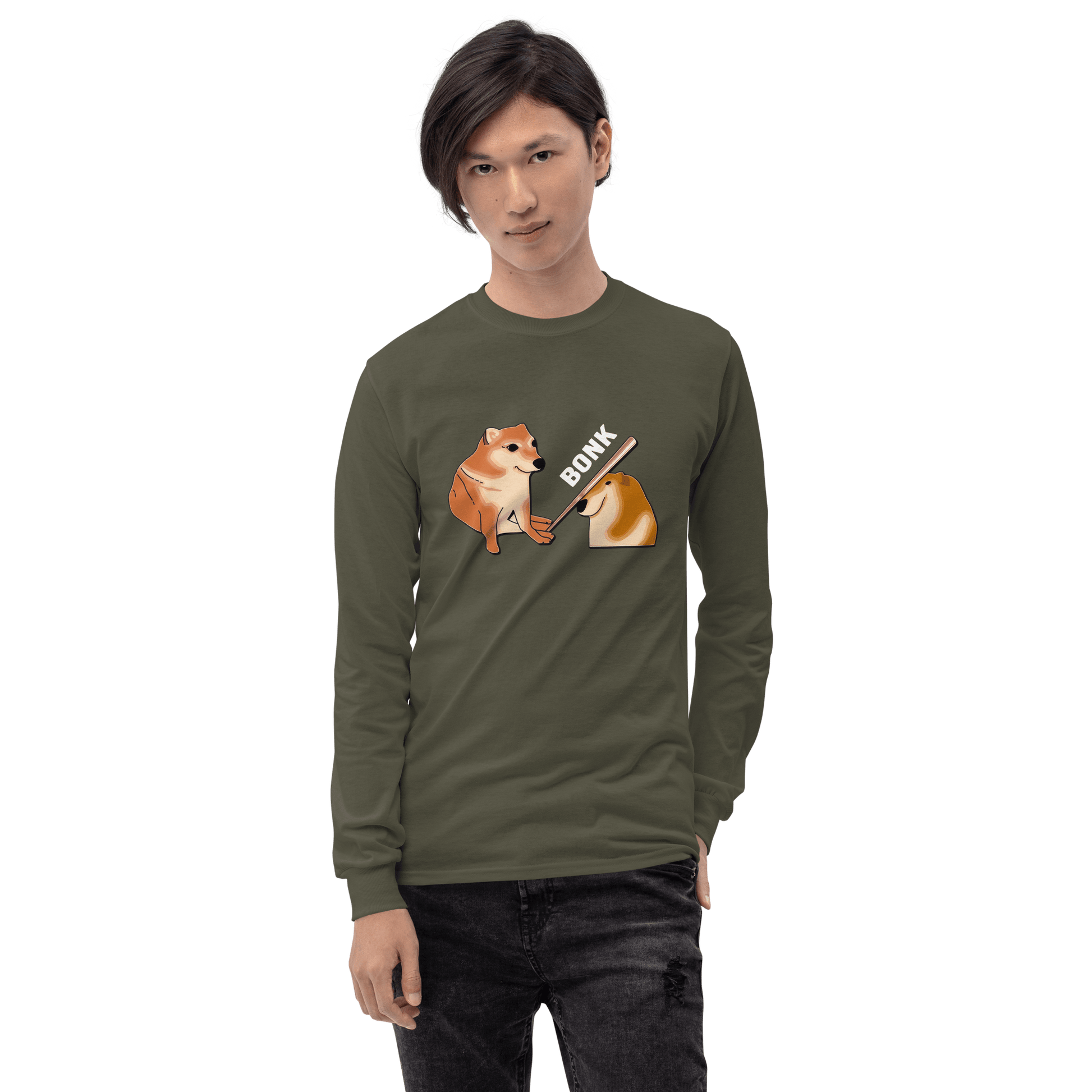Bonk Long Sleeve T-Shirt Meme - Sport Grey | Shirtposting