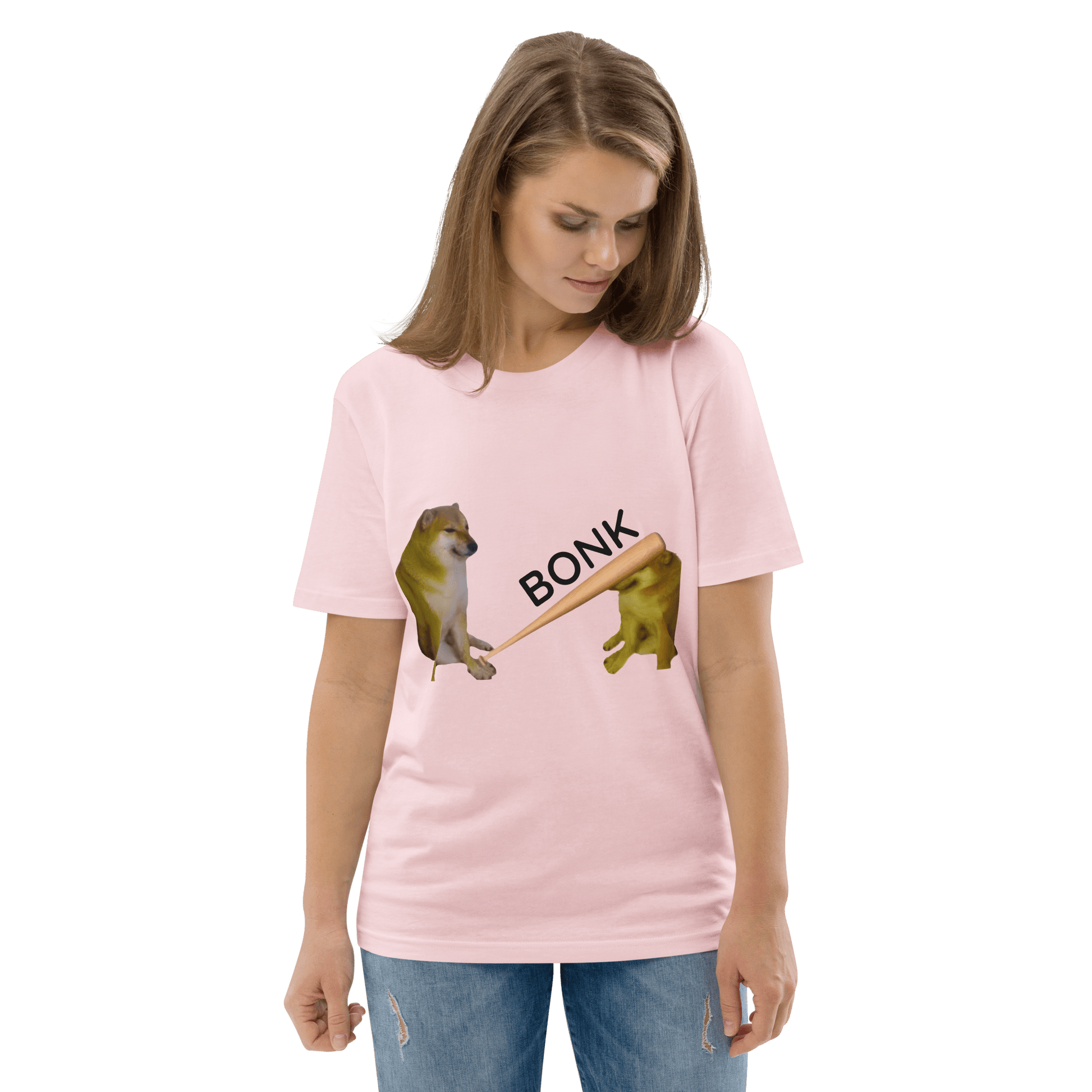 Bonk Premium Organic T-Shirt Meme - Cotton Pink | Shirtposting