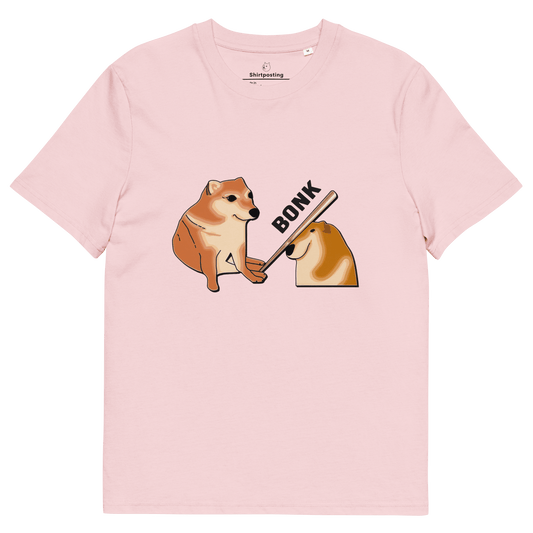Bonk Premium Organic T-Shirt Meme - Cotton Pink | Shirtposting