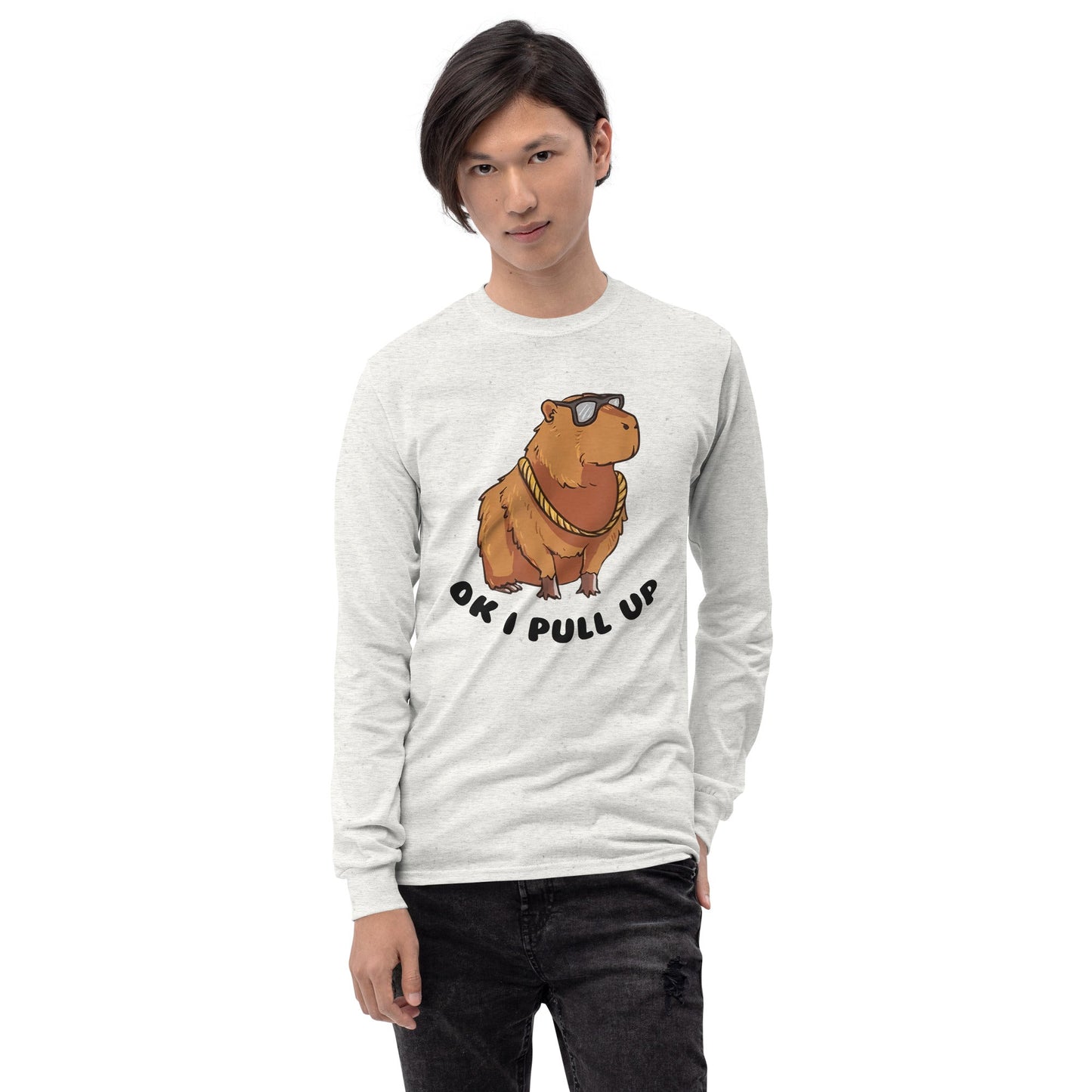 Capybara Long Sleeve T-Shirt Meme - Ash | Shirtposting