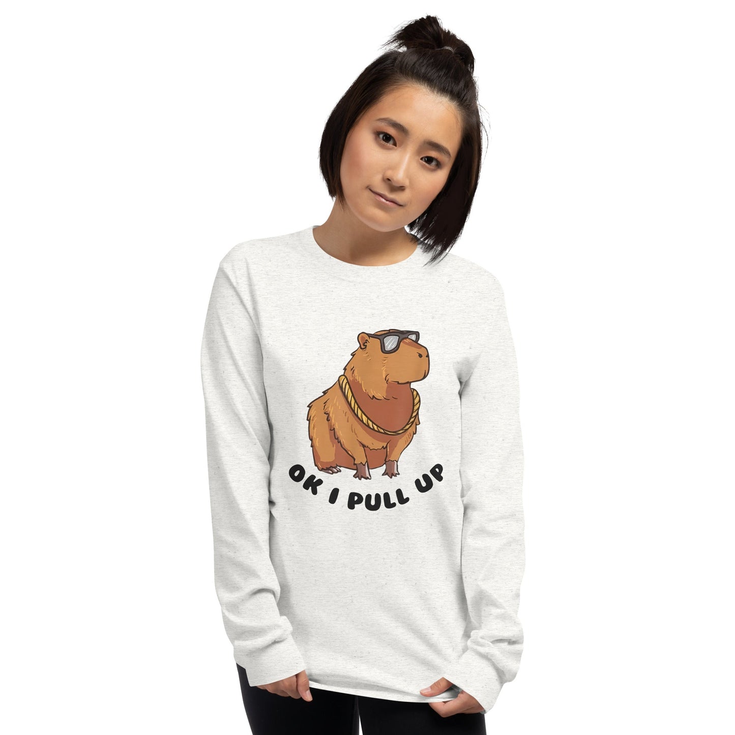 Capybara Long Sleeve T-Shirt Meme - Ash | Shirtposting