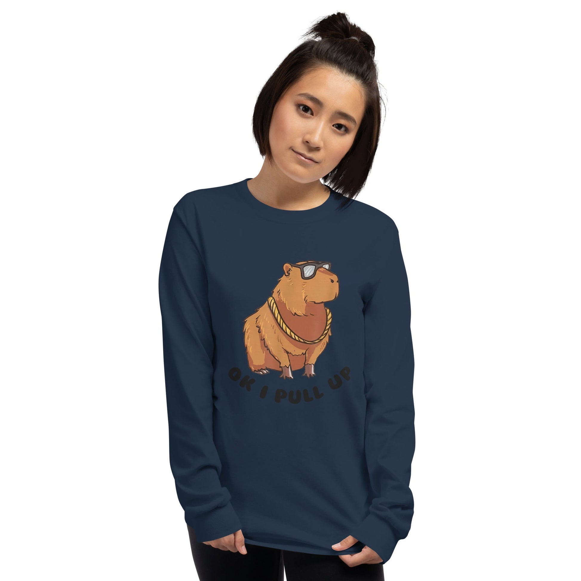 Capybara Long Sleeve T-Shirt Meme - Ash | Shirtposting