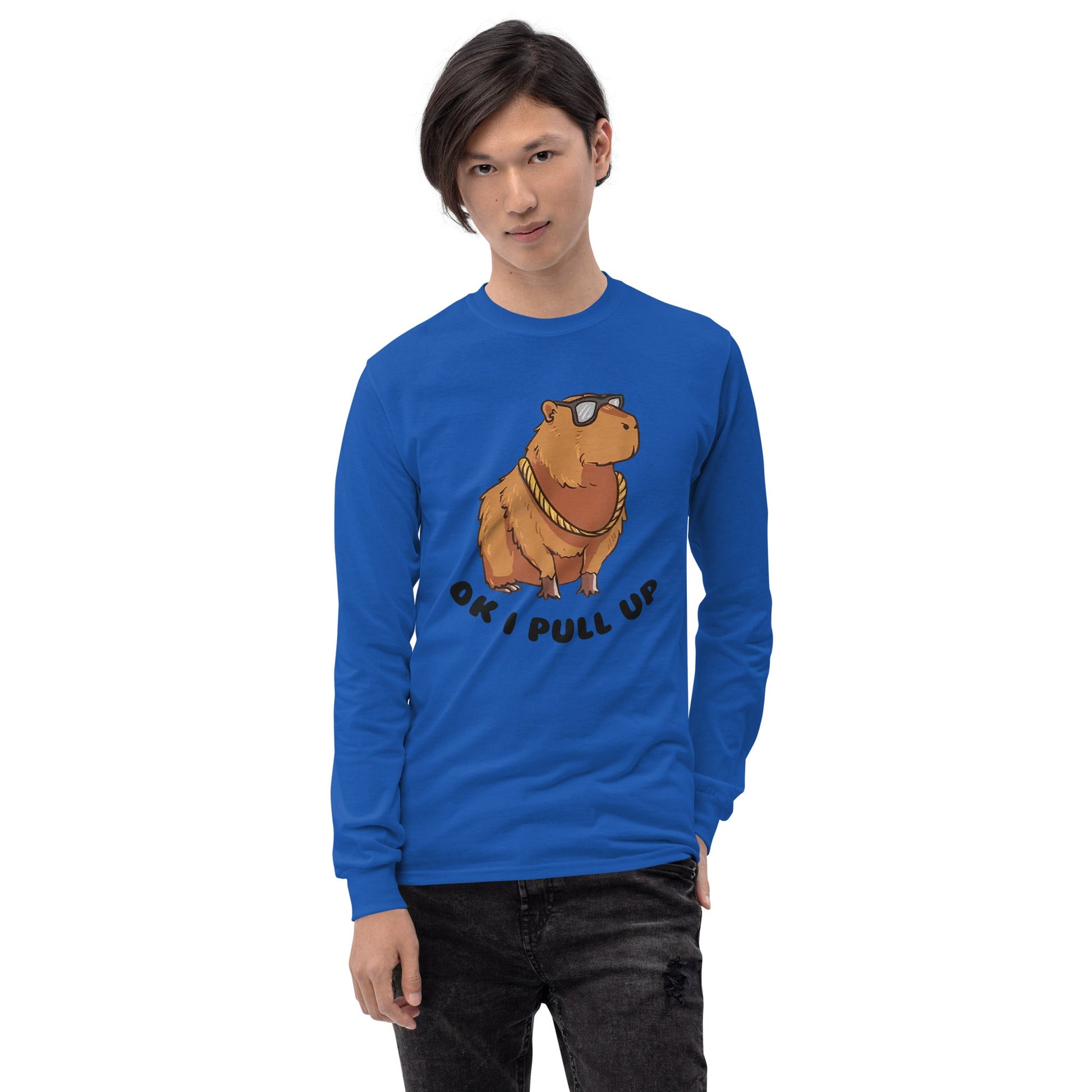 Capybara Long Sleeve T-Shirt Meme - Ash | Shirtposting