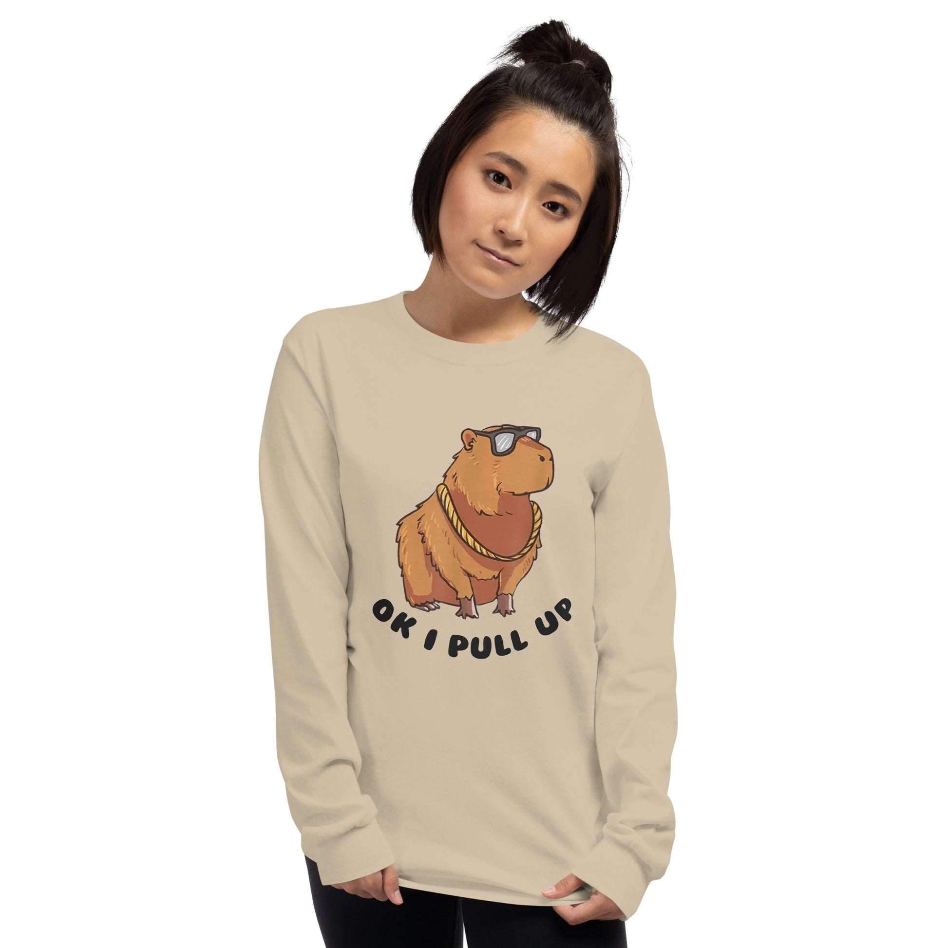 Capybara Long Sleeve T-Shirt Meme - Ash | Shirtposting