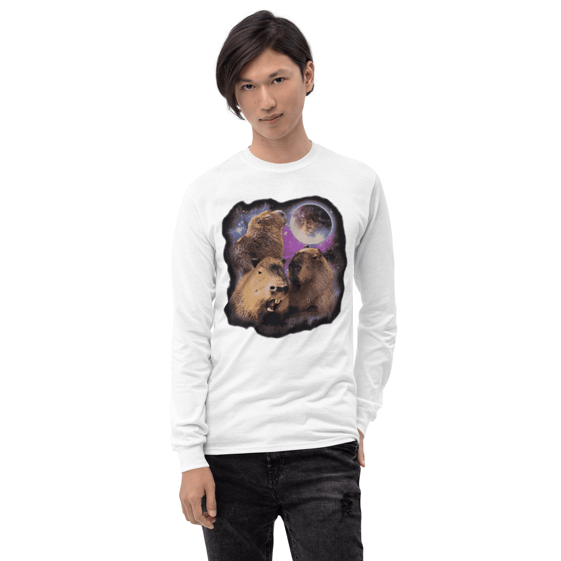 Capybara Long Sleeve T-Shirt Meme - Sport Grey | Shirtposting